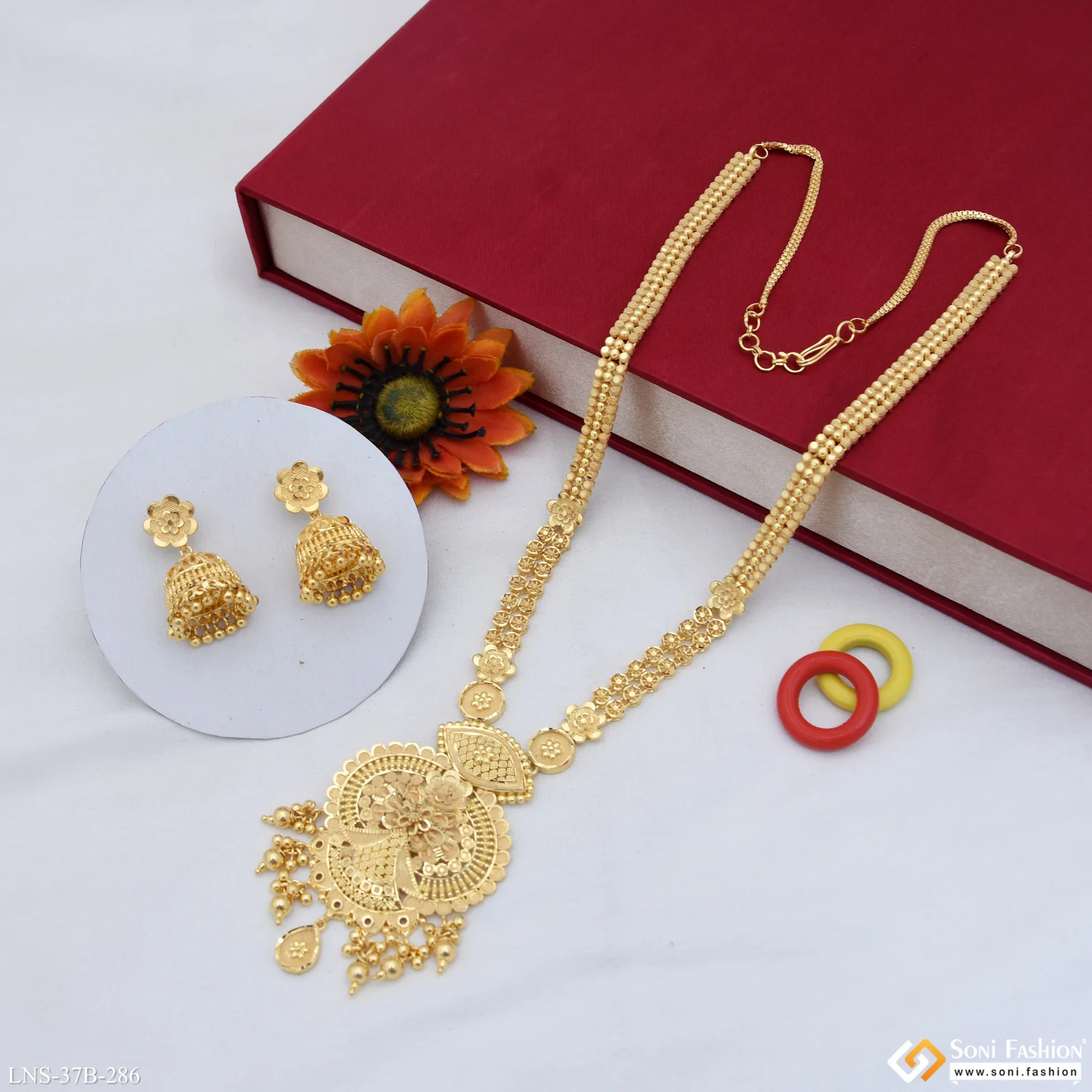 1 Gram Gold Plated New Style Necklace Set for Women - Style B286 - Image 5