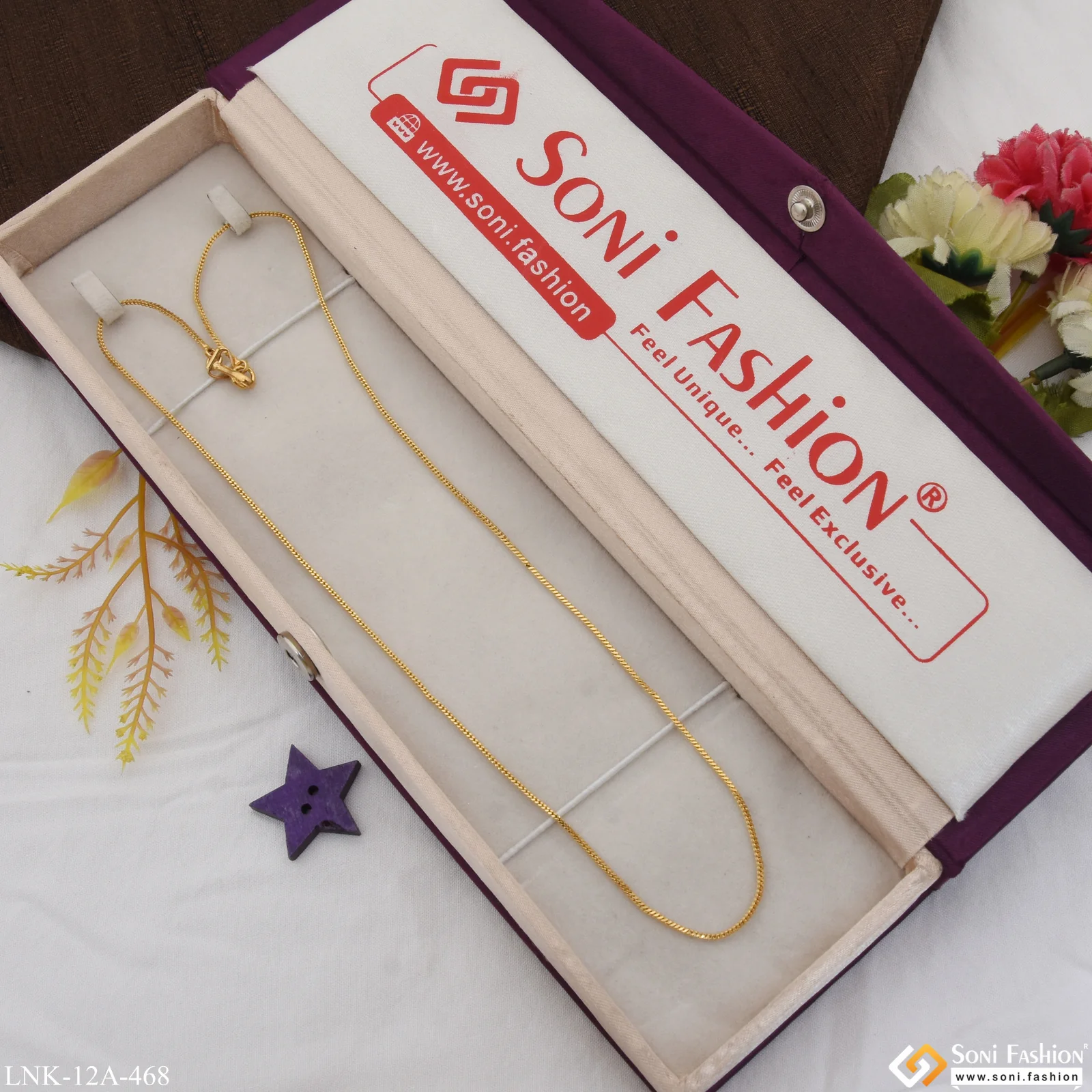 1 Gram Gold Plated New Style Stunning Design Chain for Ladies - Style A468 - Image 3