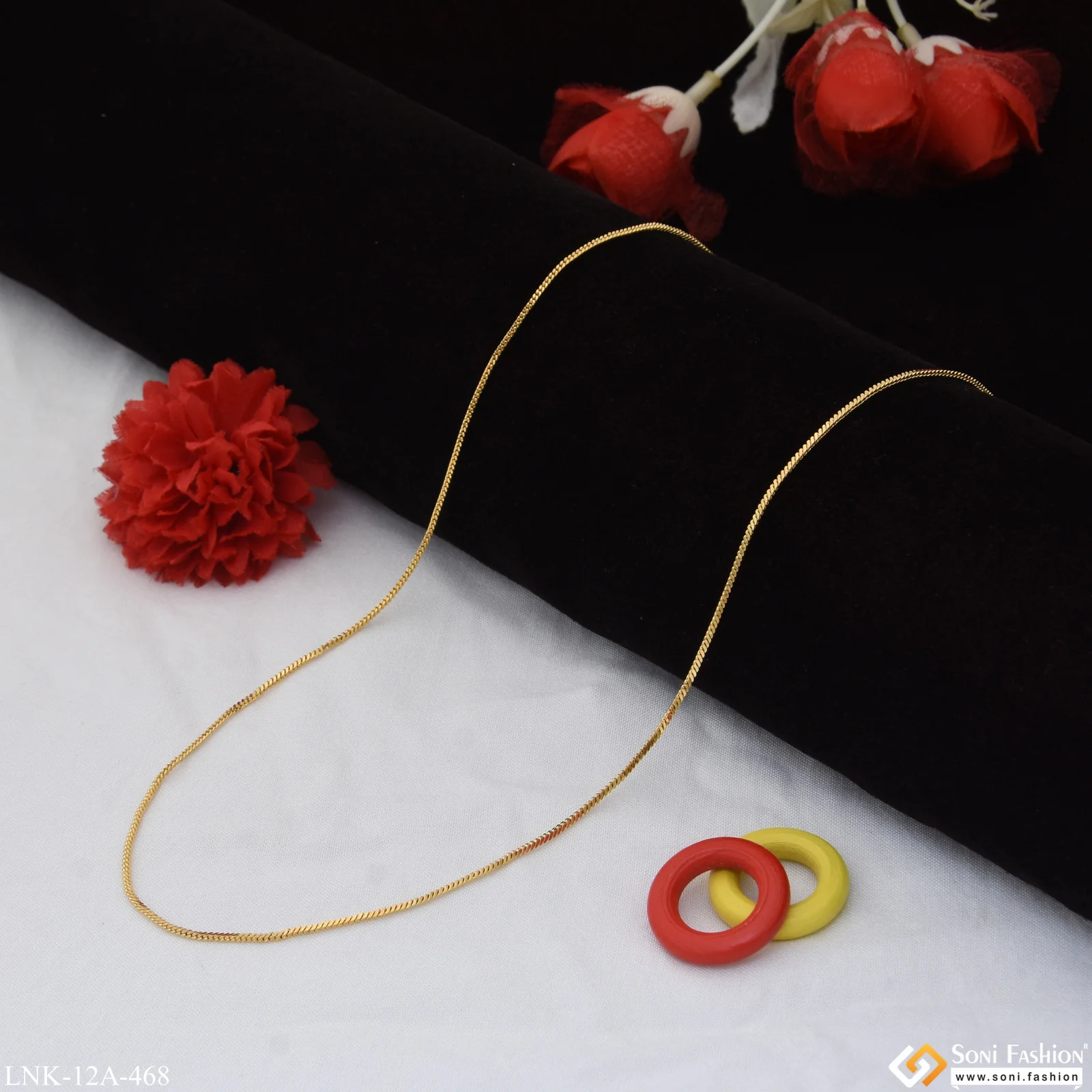 1 Gram Gold Plated New Style Stunning Design Chain for Ladies - Style A468 - Image 5