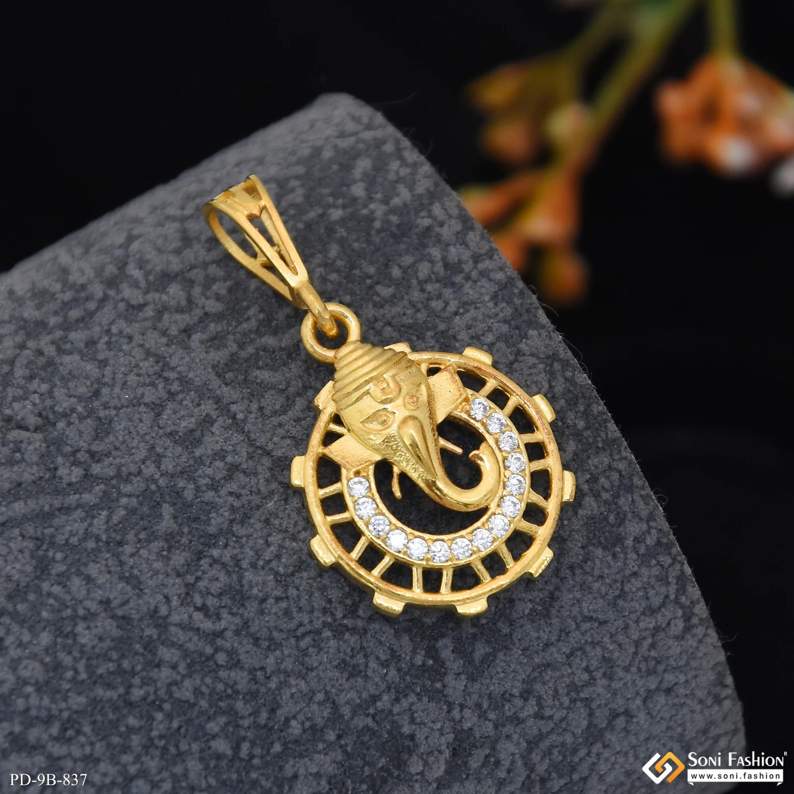 1 Gram Gold Plated Om Fabulous Design Pendant for Men - Style B837 - Image 6