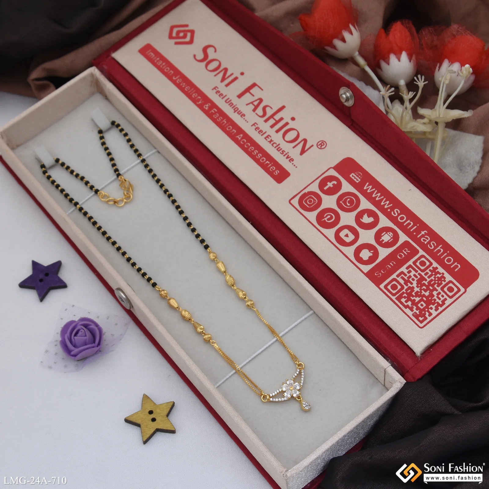 1 Gram Gold Plated Opulent Design Mangalsutra for Women - Style A710 - Image 2