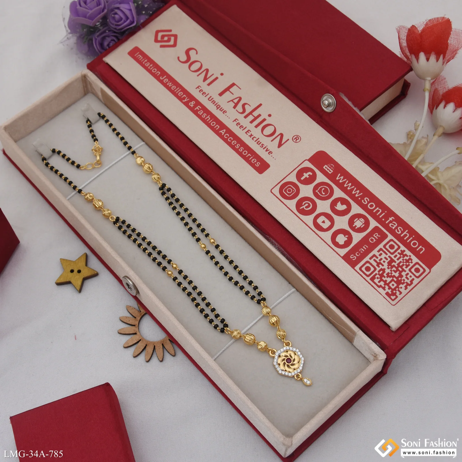 1 Gram Gold Plated Opulent Design Mangalsutra for Women - Style A785 - Image 3