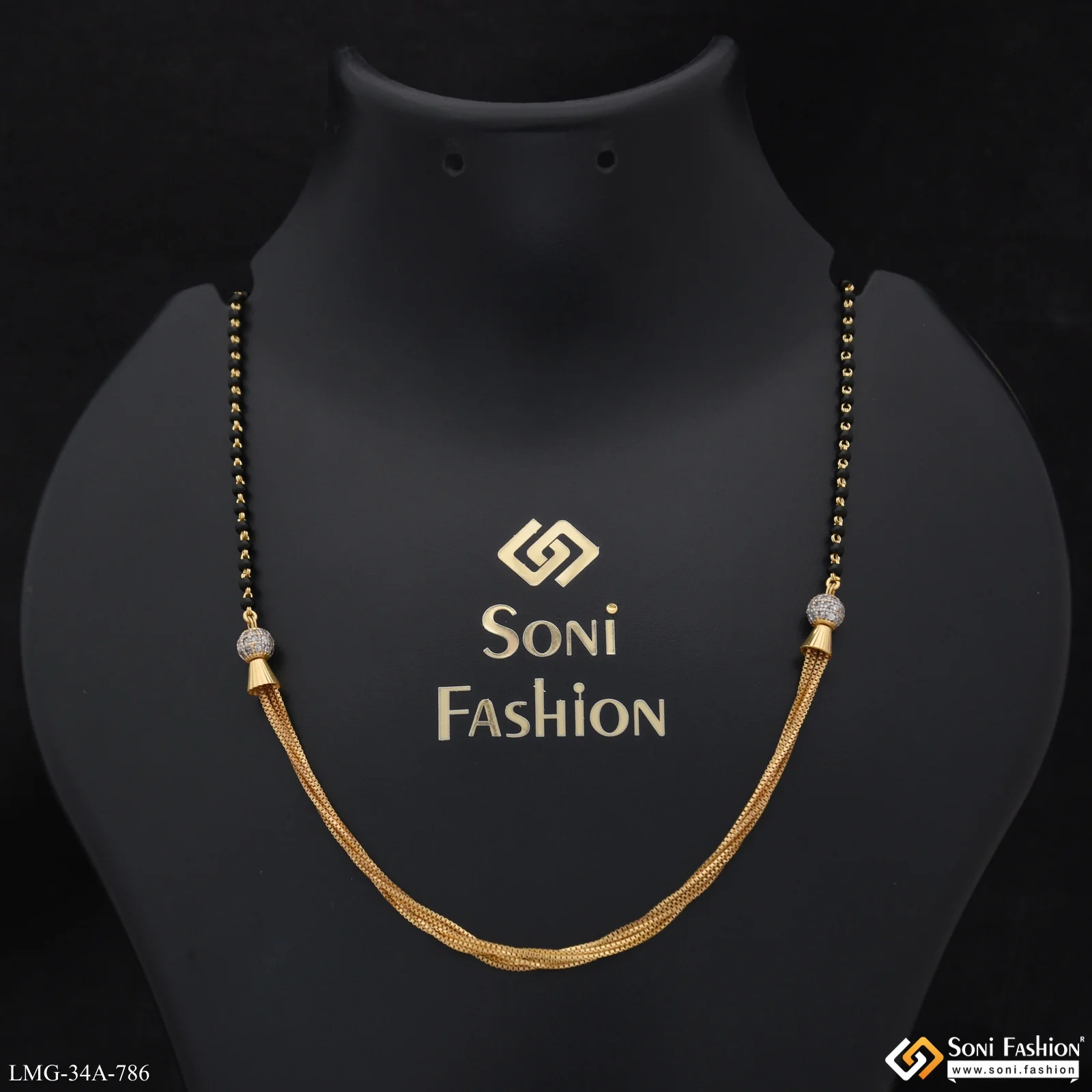 1 Gram Gold Plated Opulent Design Mangalsutra for Women - Style A786