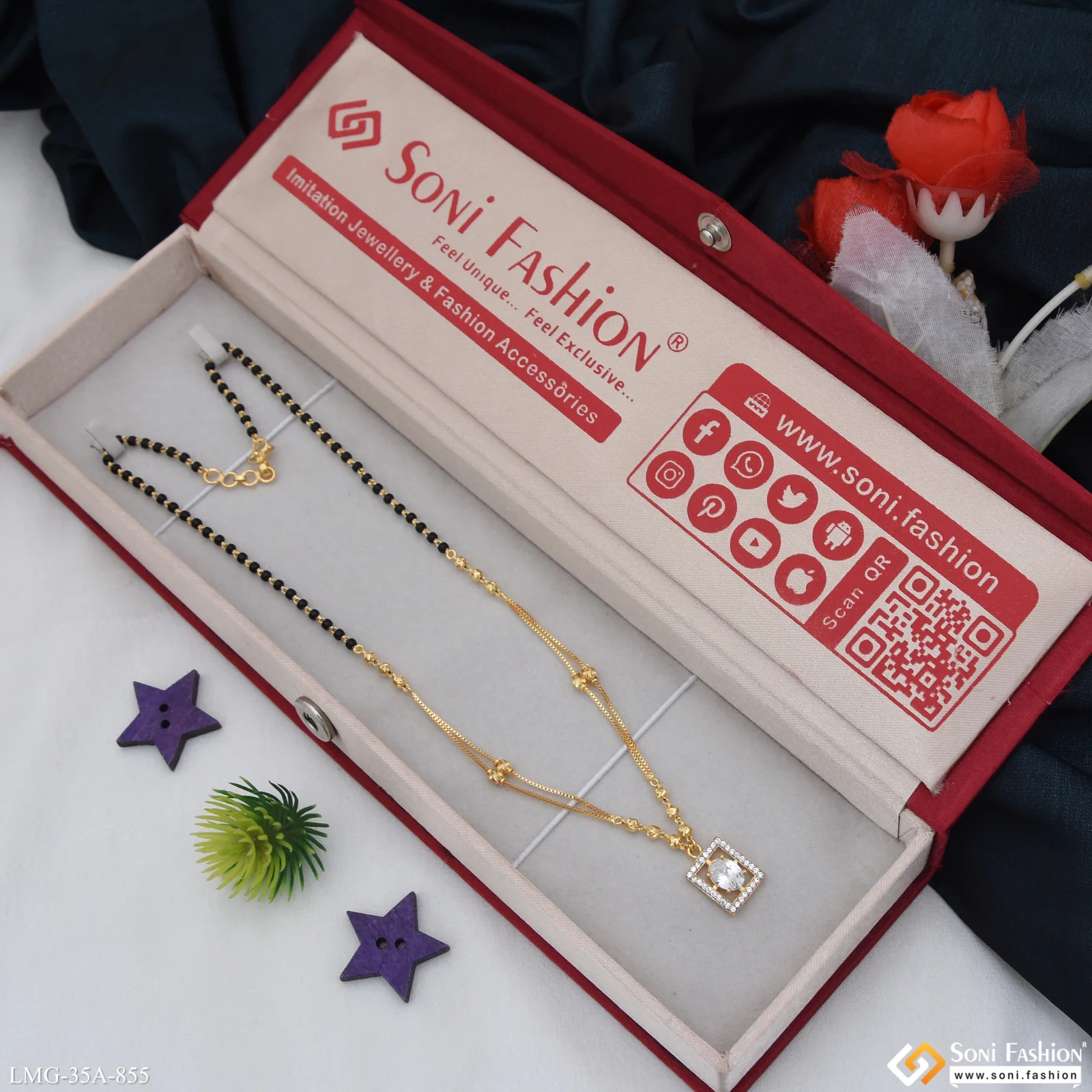 1 Gram Gold Plated Opulent Design Mangalsutra for Women - Style A855 - Image 3