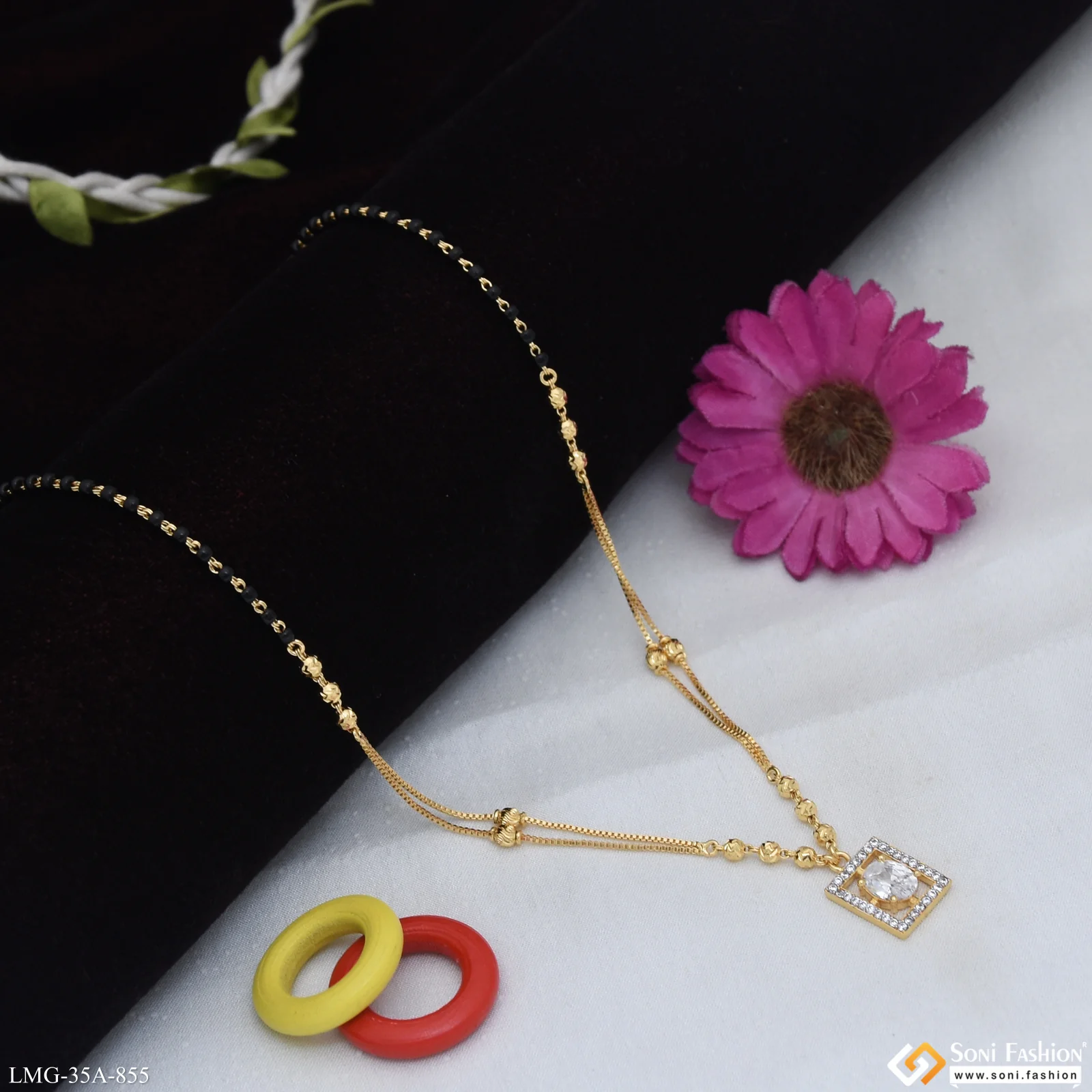 1 Gram Gold Plated Opulent Design Mangalsutra for Women - Style A855 - Image 4