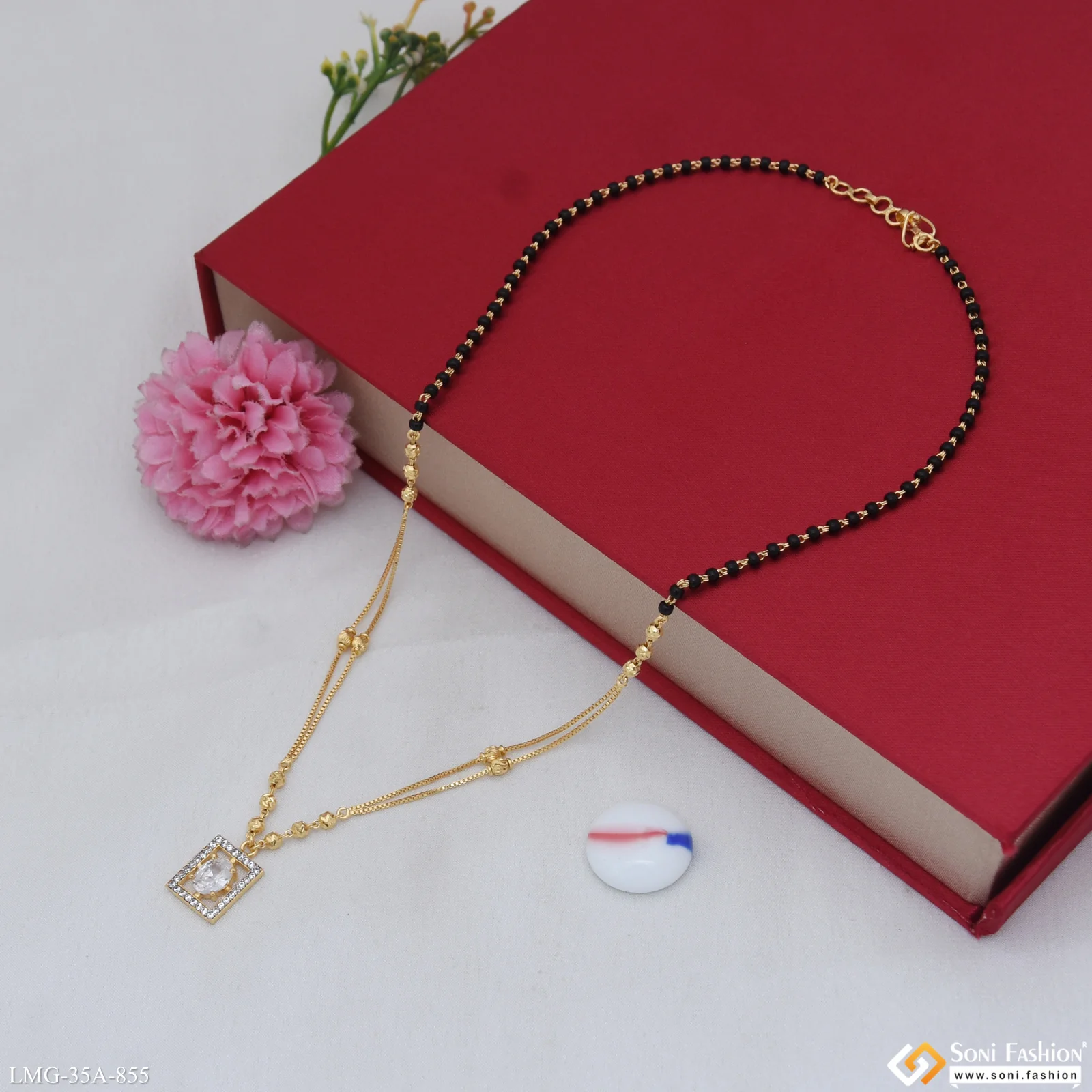 1 Gram Gold Plated Opulent Design Mangalsutra for Women - Style A855 - Image 5