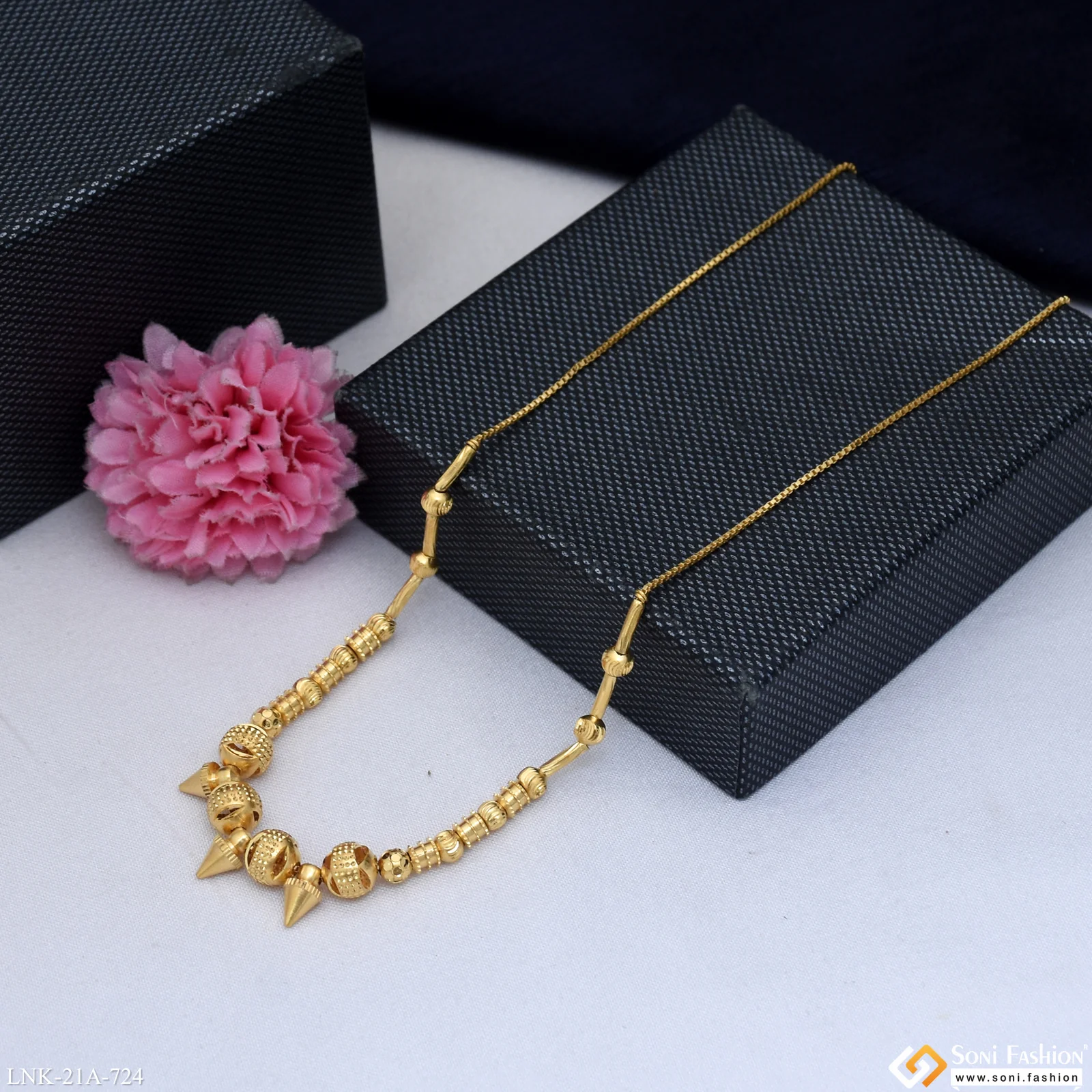 1 Gram Gold Plated Opulent Design Necklace for Ladies - Style A724 - Image 5