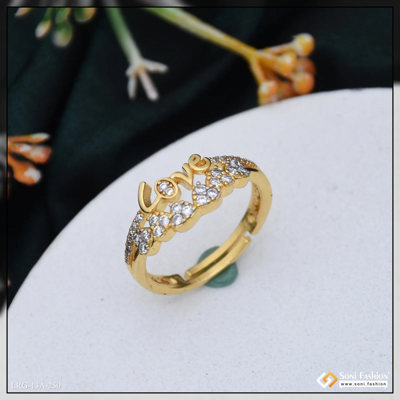 1 Gram Gold Plated Opulent Design Ring for Ladies - Style A250 - Image 4