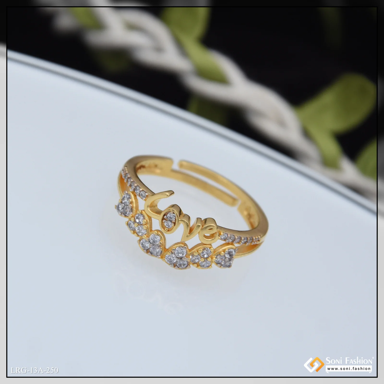 1 Gram Gold Plated Opulent Design Ring for Ladies - Style A250 - Image 5