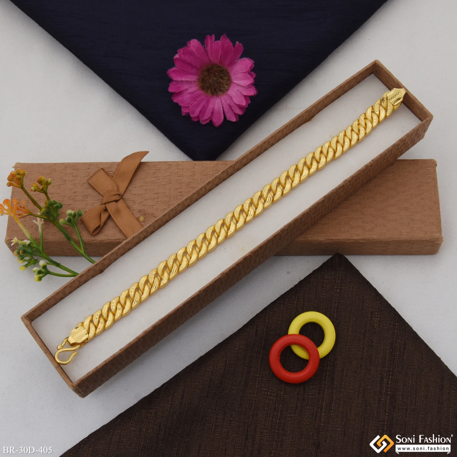 1 Gram Gold Plated Pokal Bracelet for Men - Style D405 - Image 4