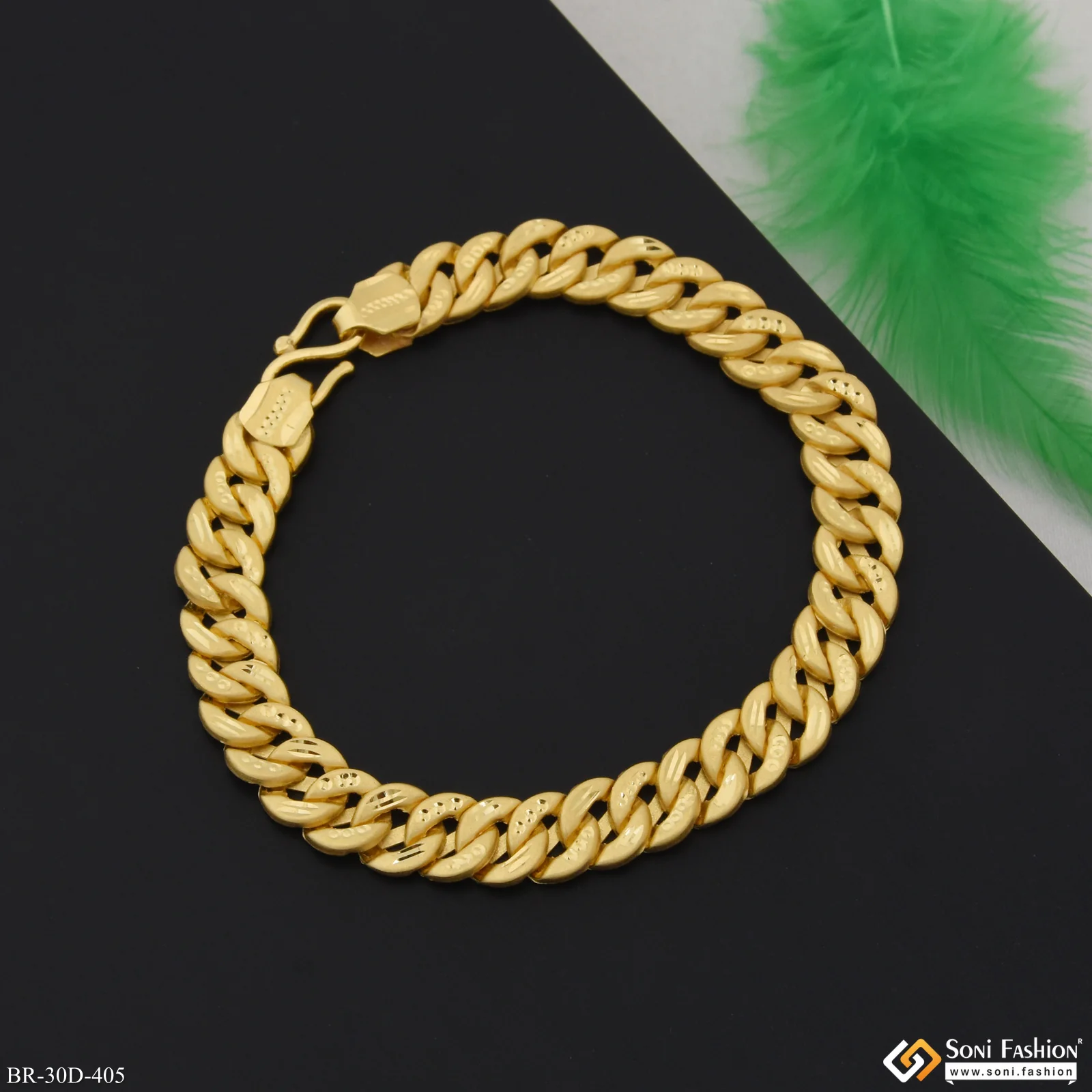 1 Gram Gold Plated Pokal Bracelet for Men - Style D405 - Image 5