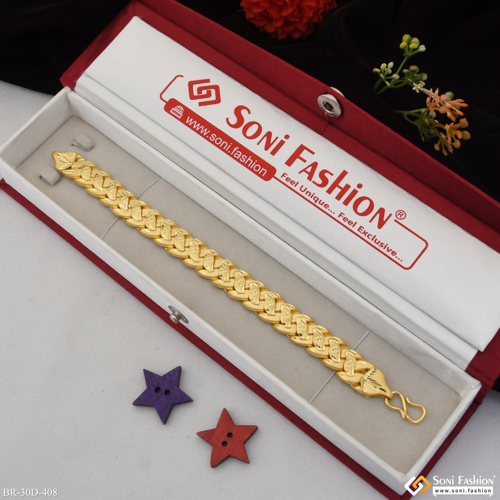 1 Gram Gold Plated Pokal Bracelet for Men - Style D408 - Image 2