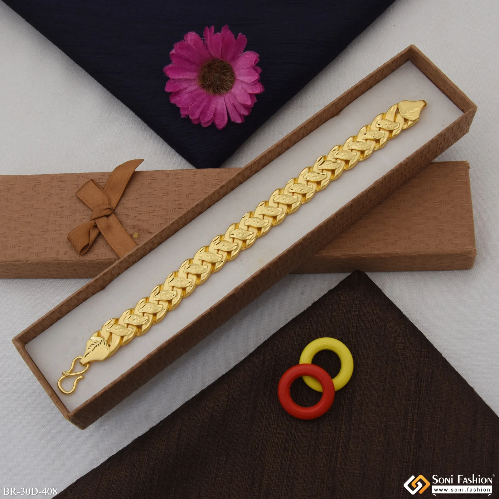 1 Gram Gold Plated Pokal Bracelet for Men - Style D408 - Image 4