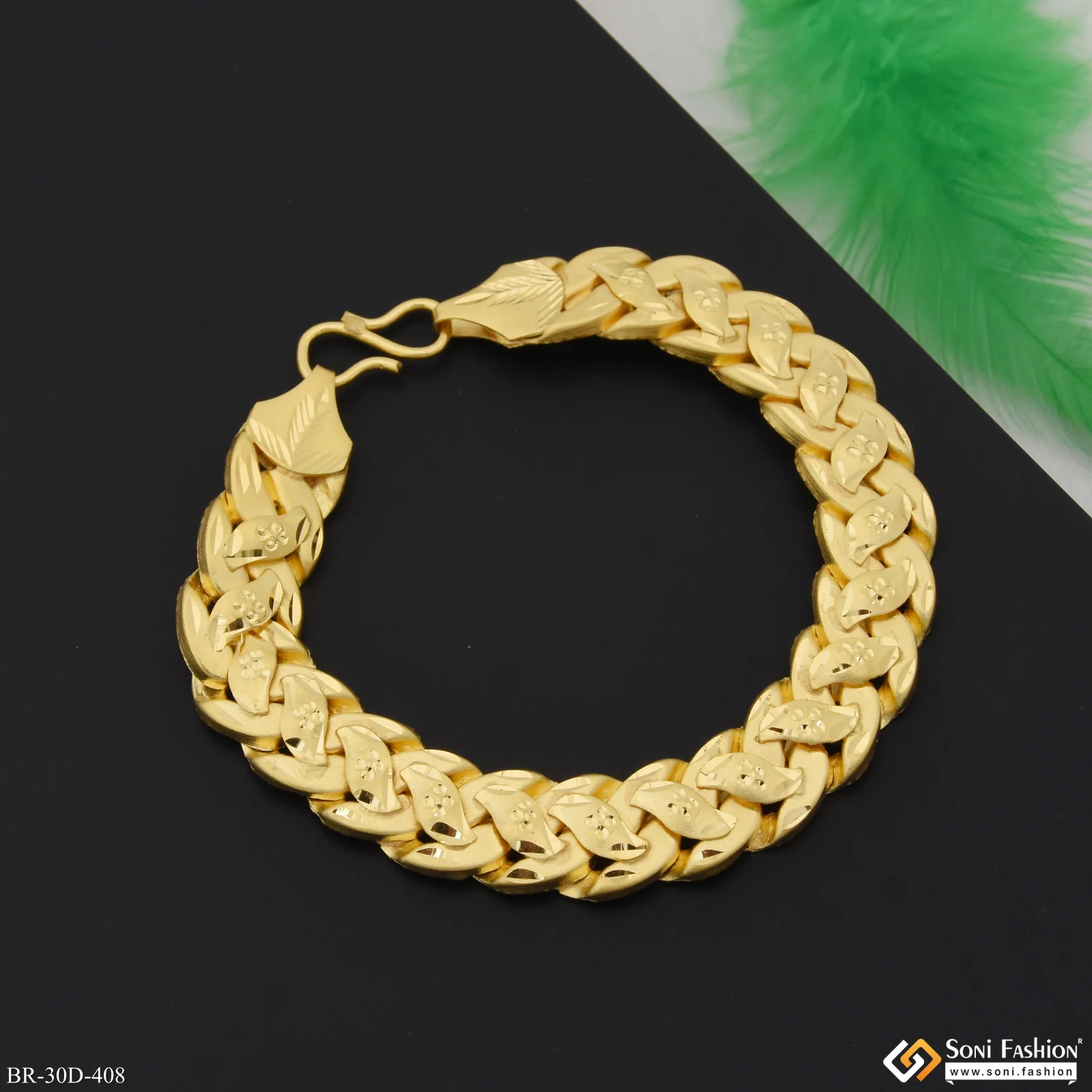 1 Gram Gold Plated Pokal Bracelet for Men - Style D408 - Image 5