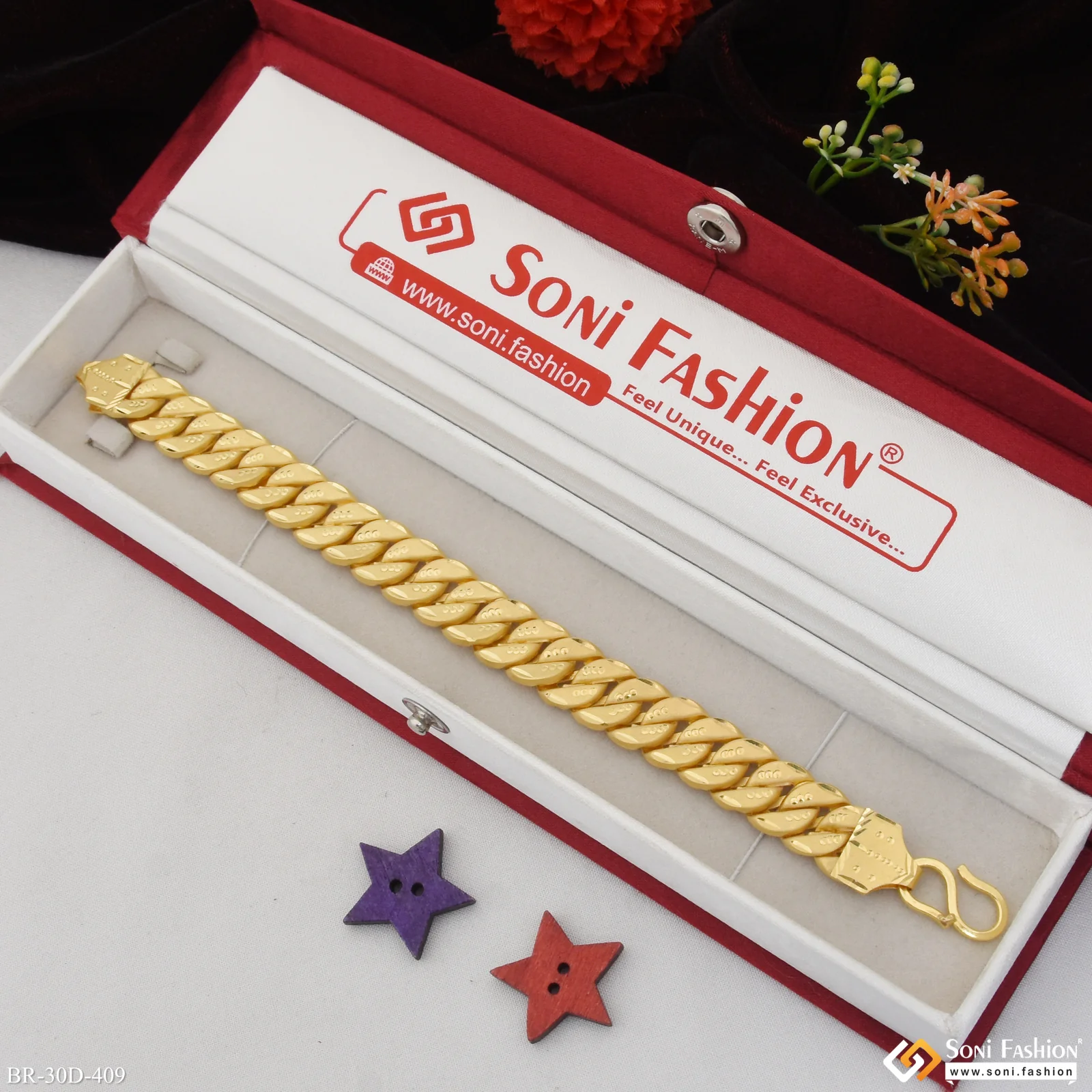 1 Gram Gold Plated Pokal Bracelet for Men - Style D409 - Image 2