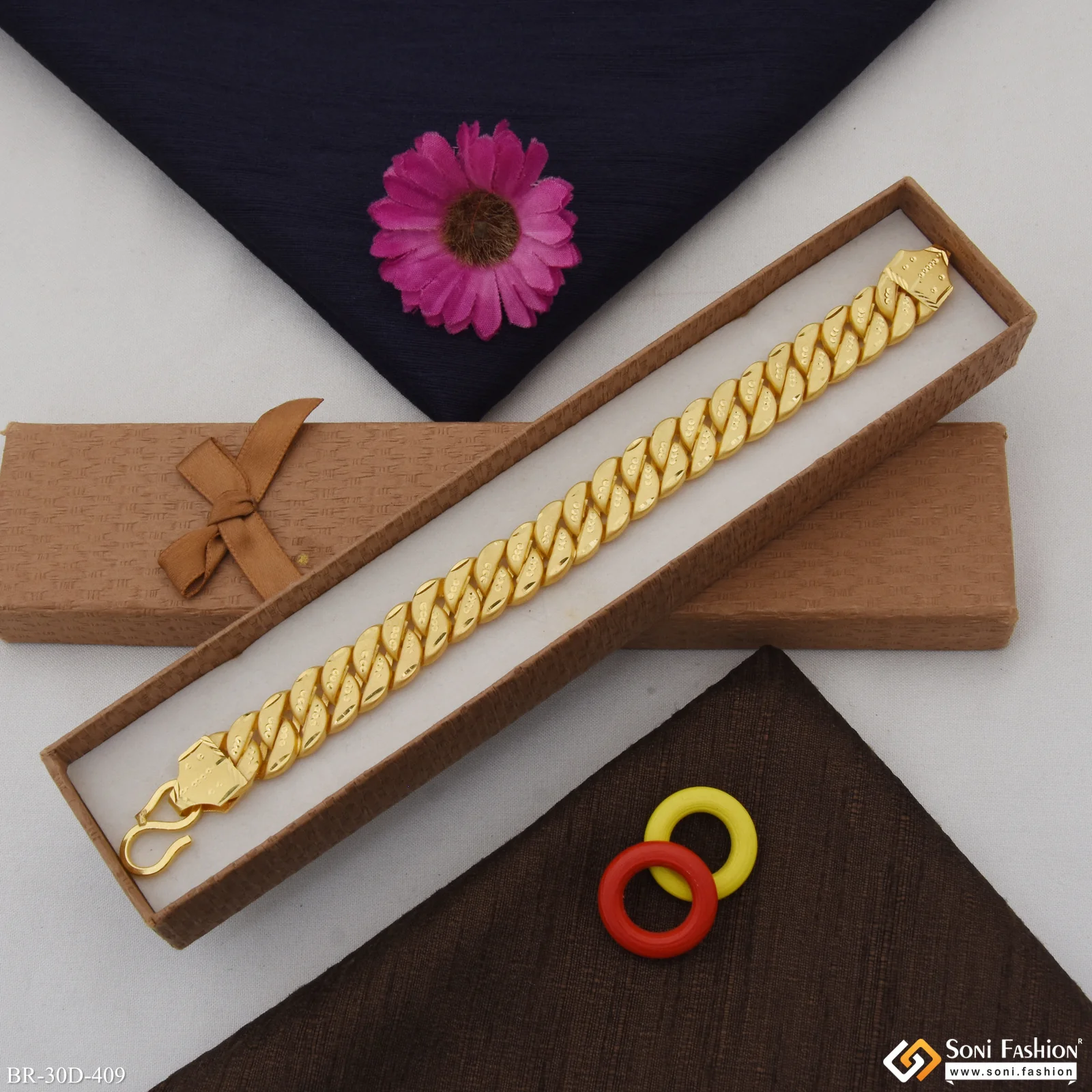 1 Gram Gold Plated Pokal Bracelet for Men - Style D409 - Image 4