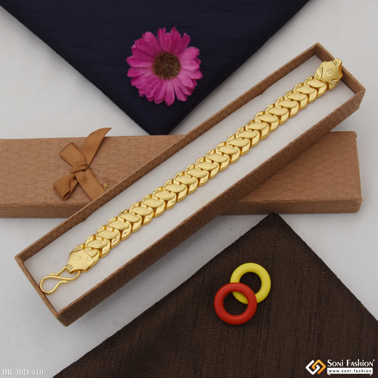 1 Gram Gold Plated Pokal Bracelet for Men - Style D410 - Image 4