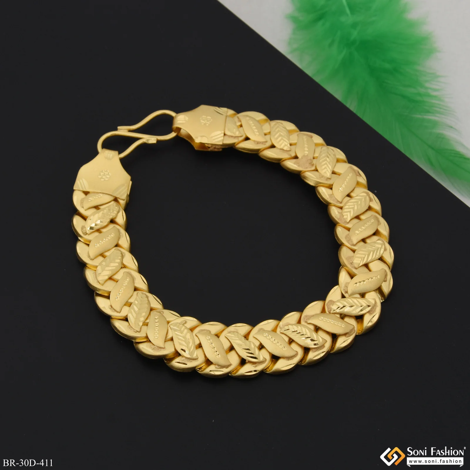 1 Gram Gold Plated Pokal Bracelet for Men - Style D411 - Image 5