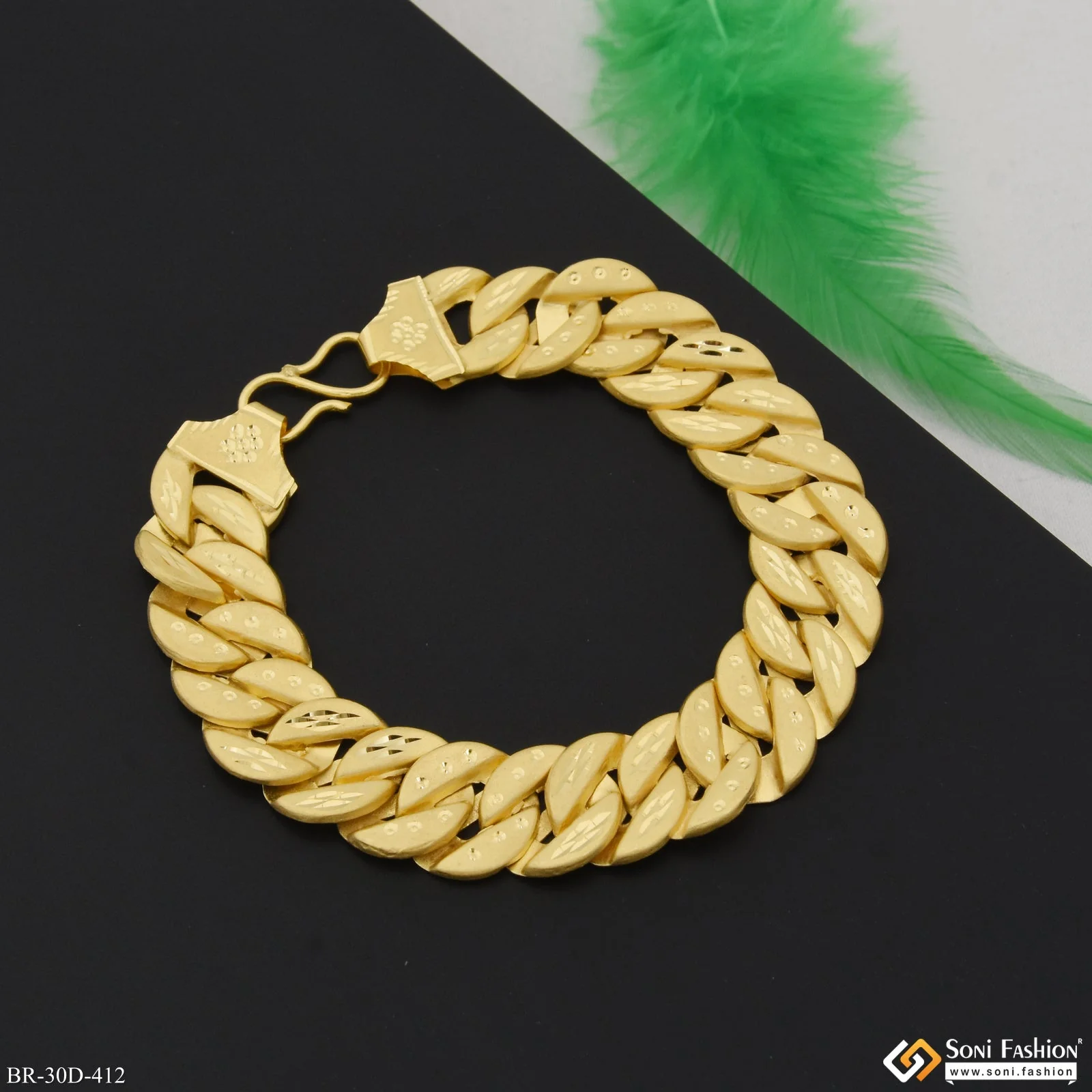 1 Gram Gold Plated Pokal Bracelet for Men - Style D412 - Image 3