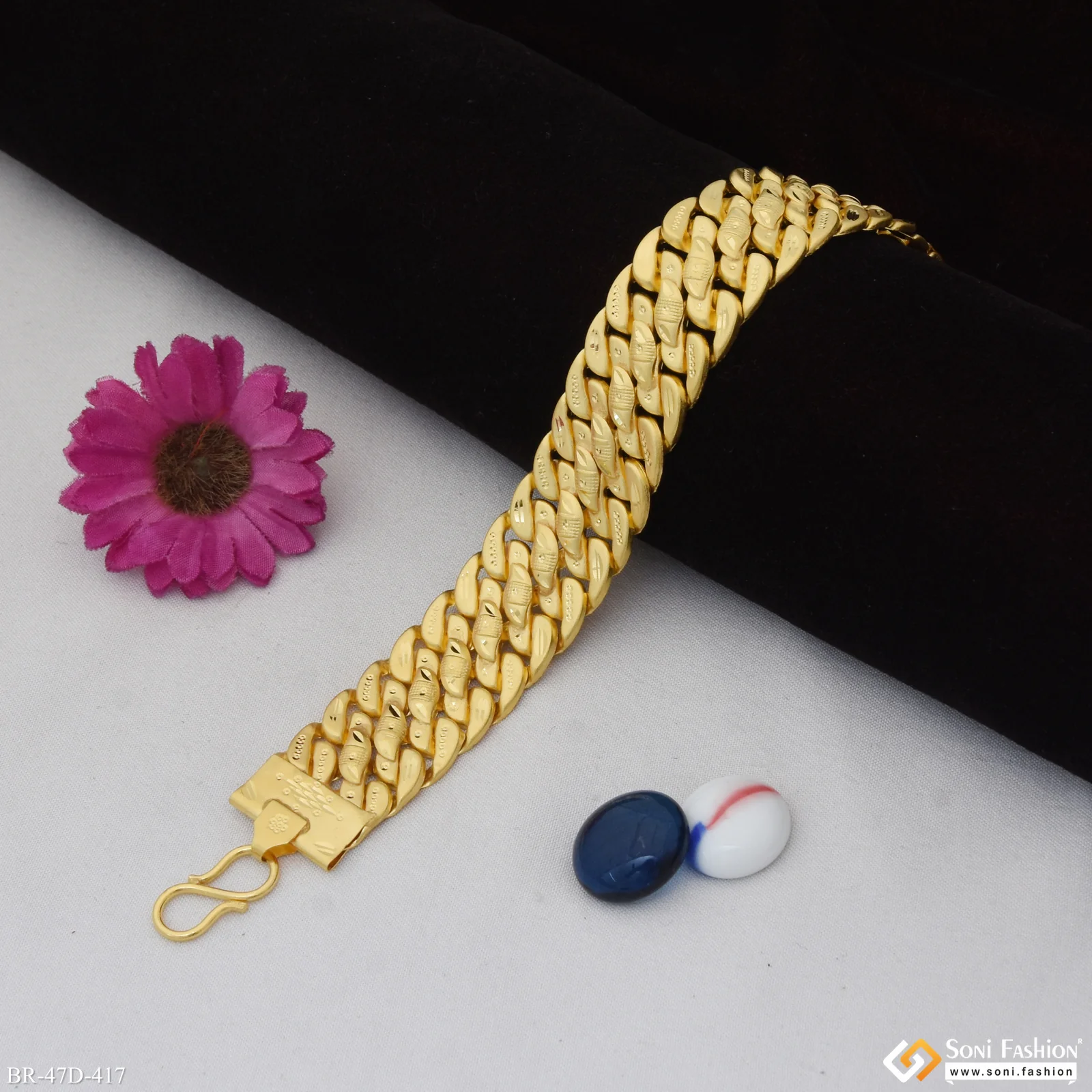 1 Gram Gold Plated Pokal Bracelet for Men - Style D417 - Image 3