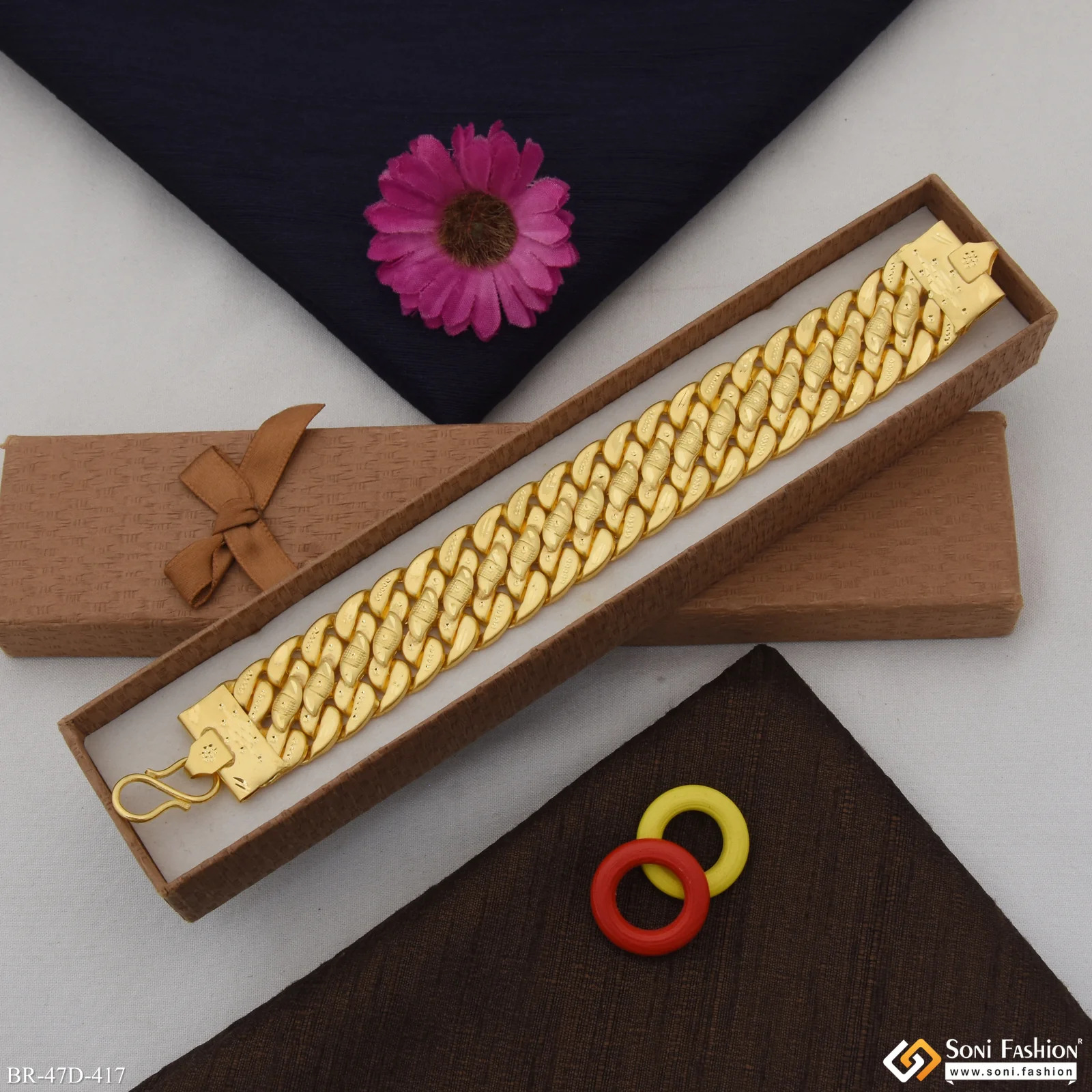 1 Gram Gold Plated Pokal Bracelet for Men - Style D417 - Image 4