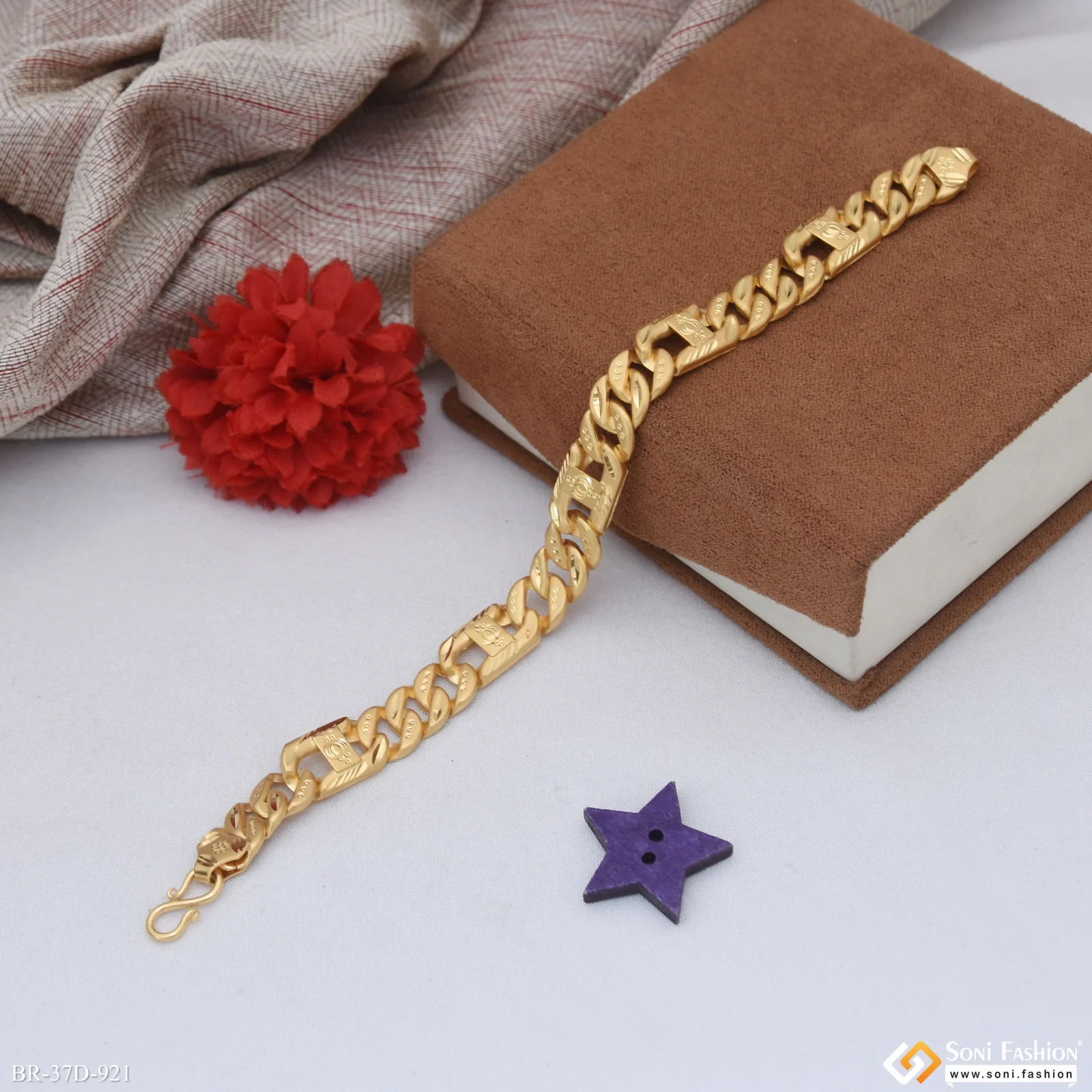 1 Gram Gold Plated Pokal Bracelet for Men - Style D921 - Image 4