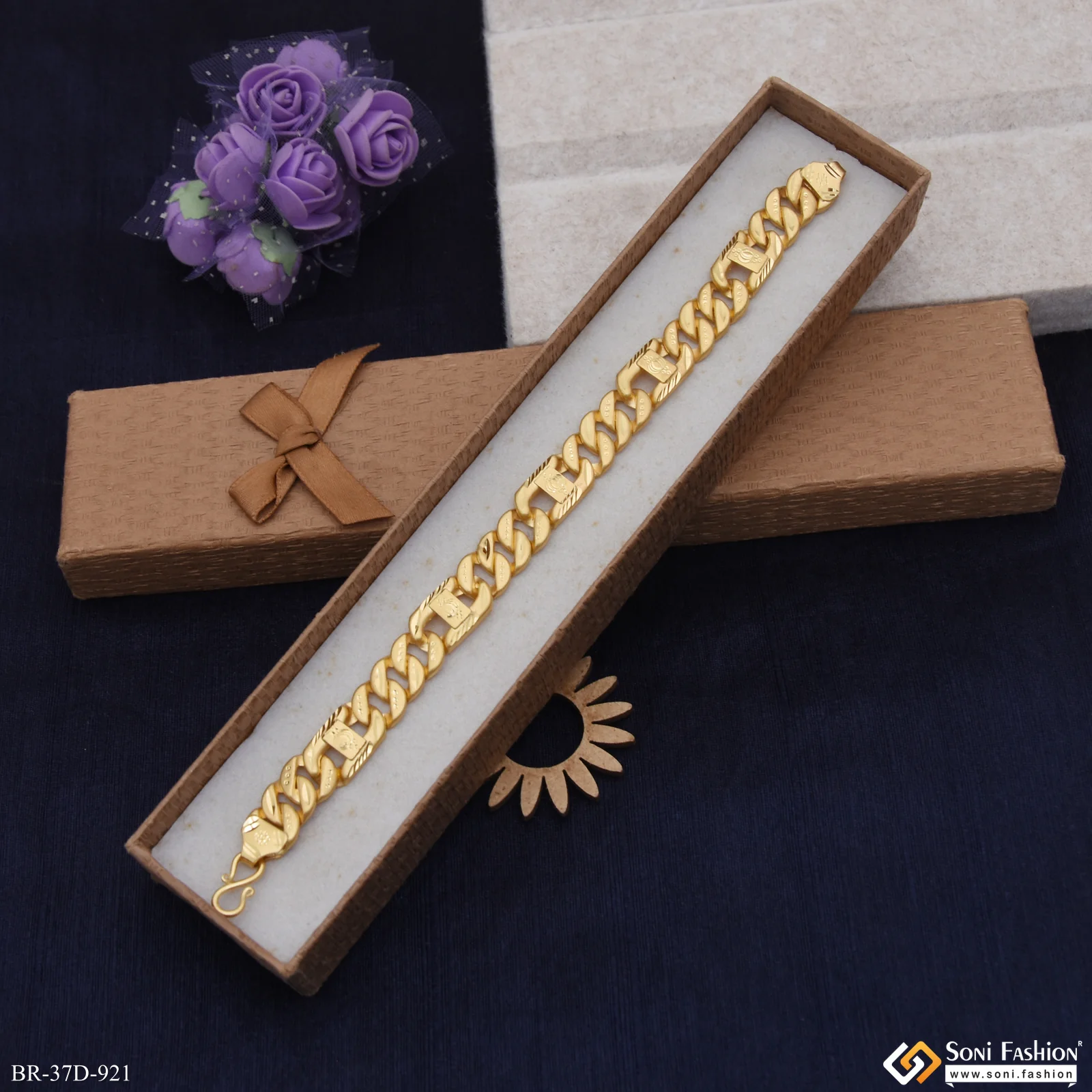 1 Gram Gold Plated Pokal Bracelet for Men - Style D921 - Image 5