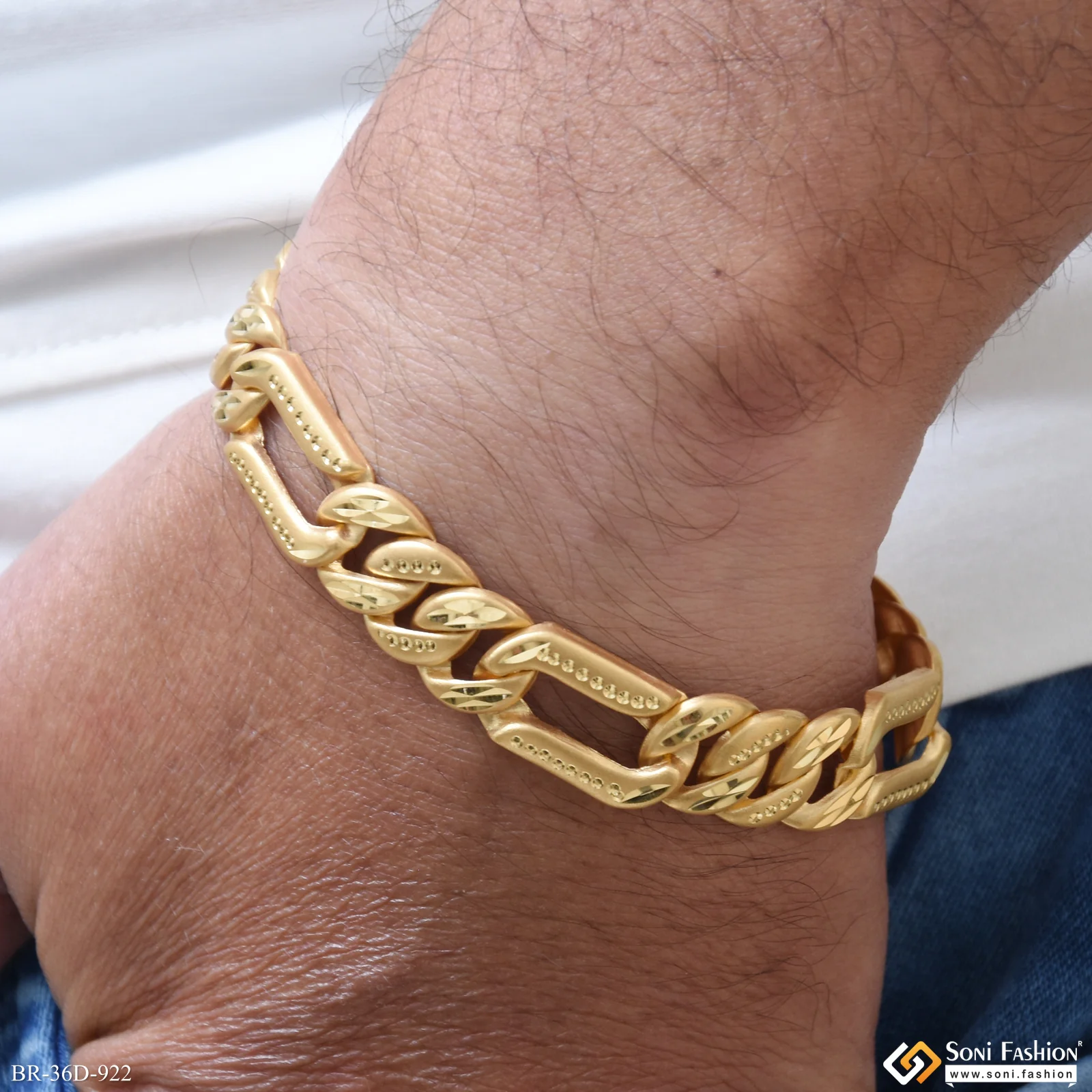 1 Gram Gold Plated Pokal Bracelet for Men - Style D922