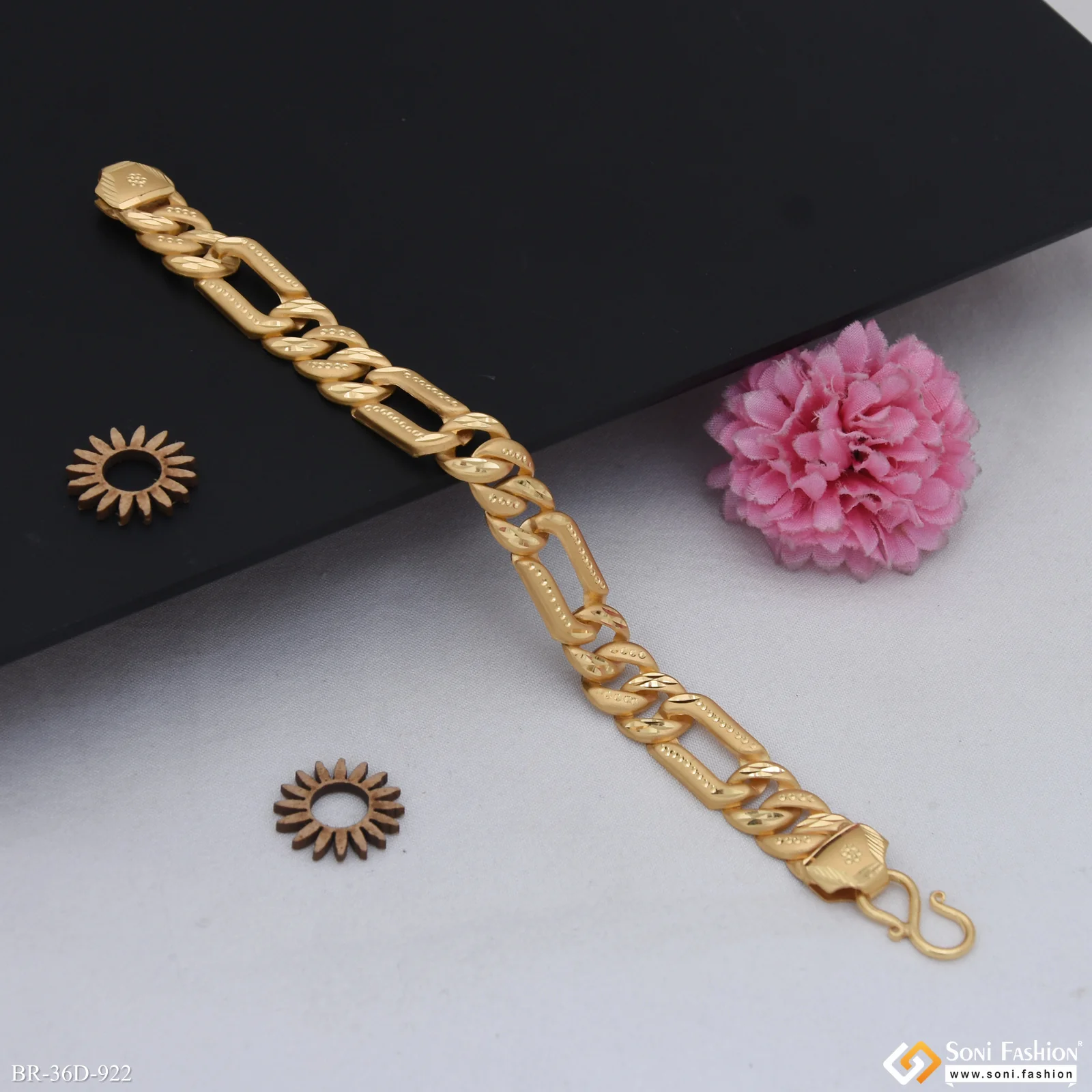 1 Gram Gold Plated Pokal Bracelet for Men - Style D922 - Image 2