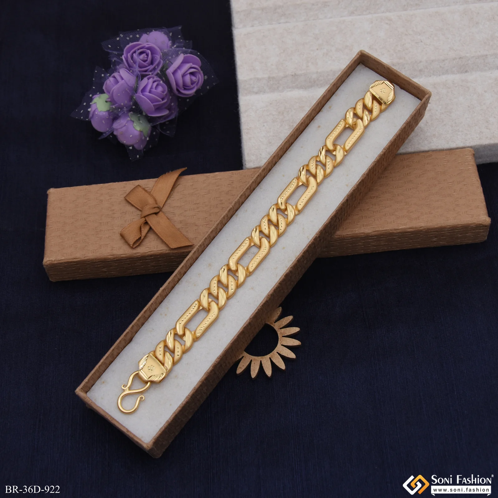 1 Gram Gold Plated Pokal Bracelet for Men - Style D922 - Image 5