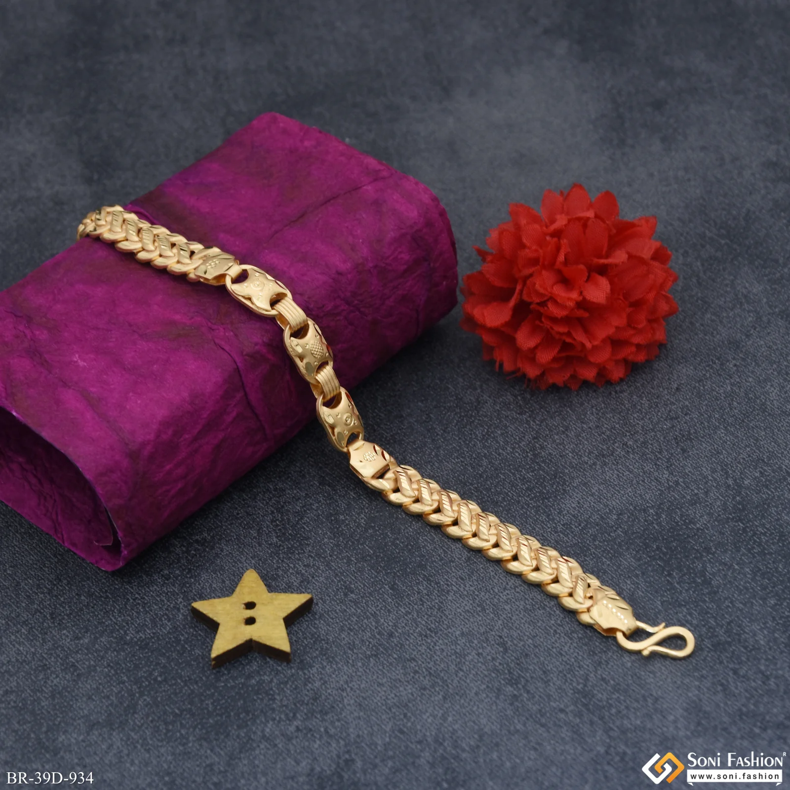 1 Gram Gold Plated Pokal Bracelet for Men - Style D934 - Image 3