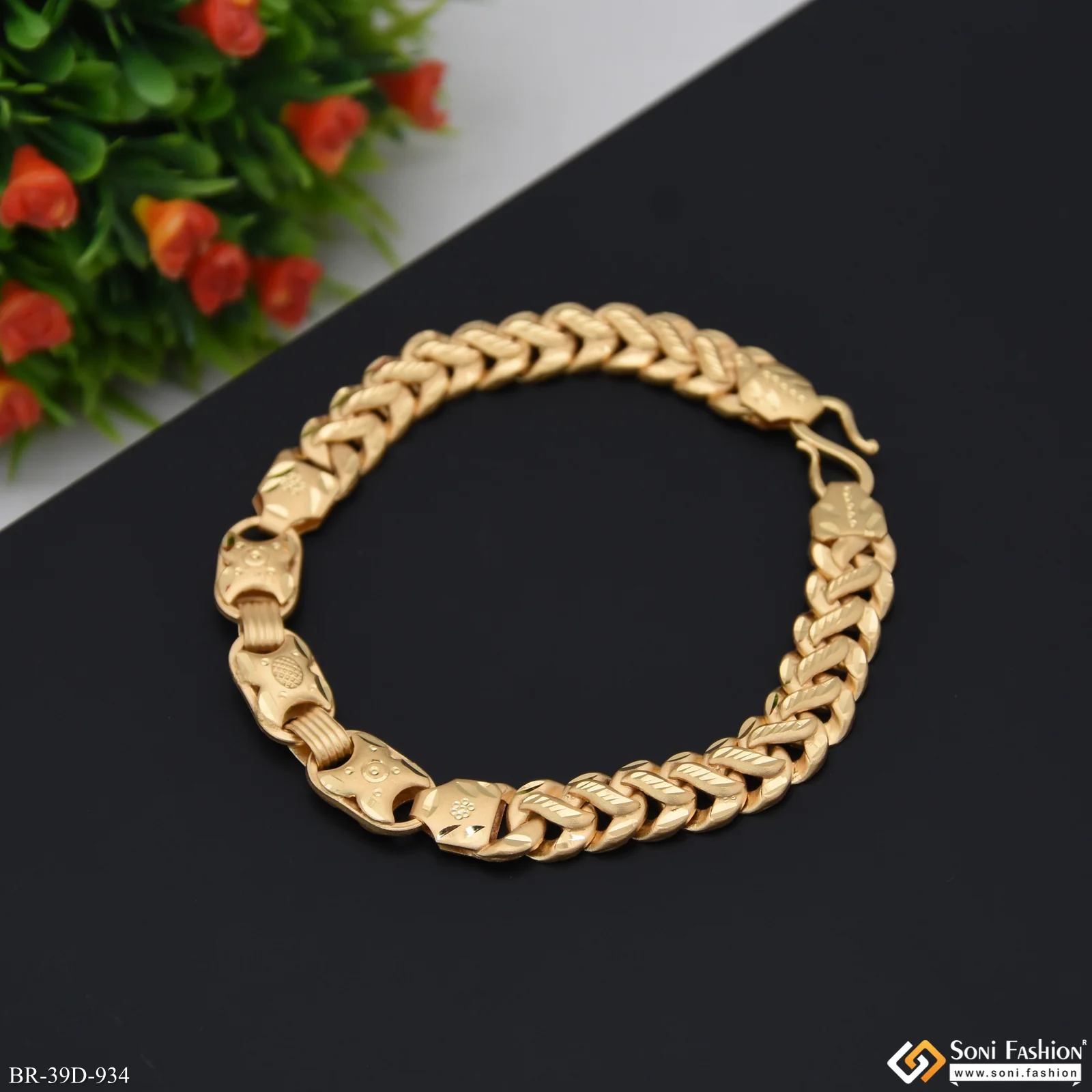 1 Gram Gold Plated Pokal Bracelet for Men - Style D934 - Image 5