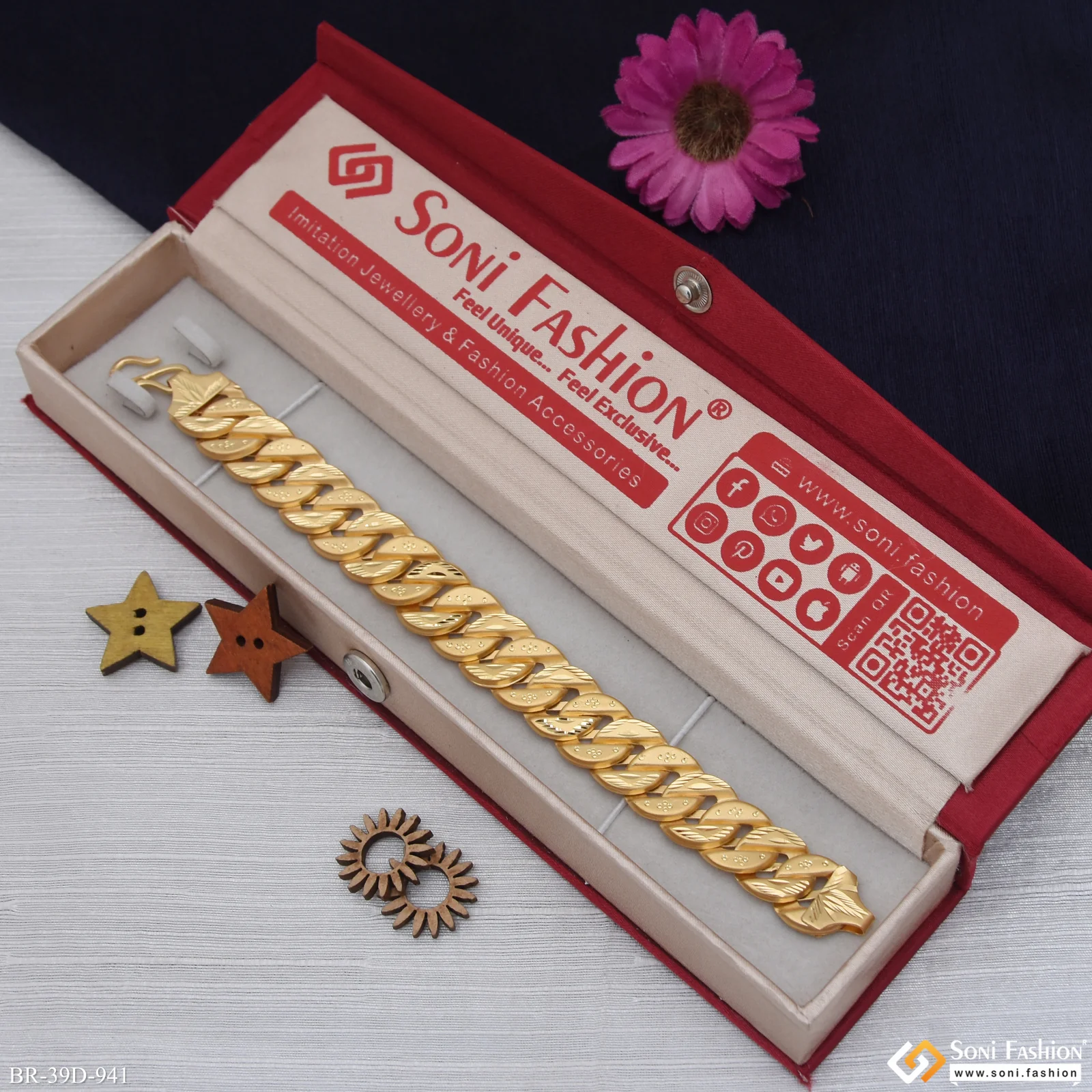 1 Gram Gold Plated Pokal Bracelet for Men - Style D941 - Image 2