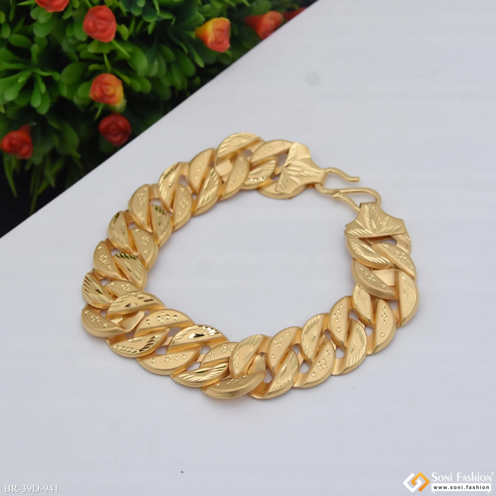 1 Gram Gold Plated Pokal Bracelet for Men - Style D941 - Image 3
