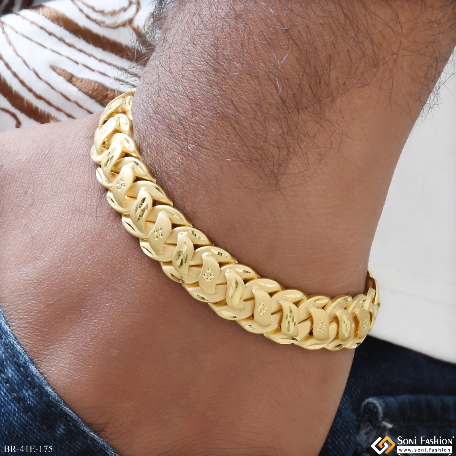 1 Gram Gold Plated Pokal Bracelet for Men - Style E175