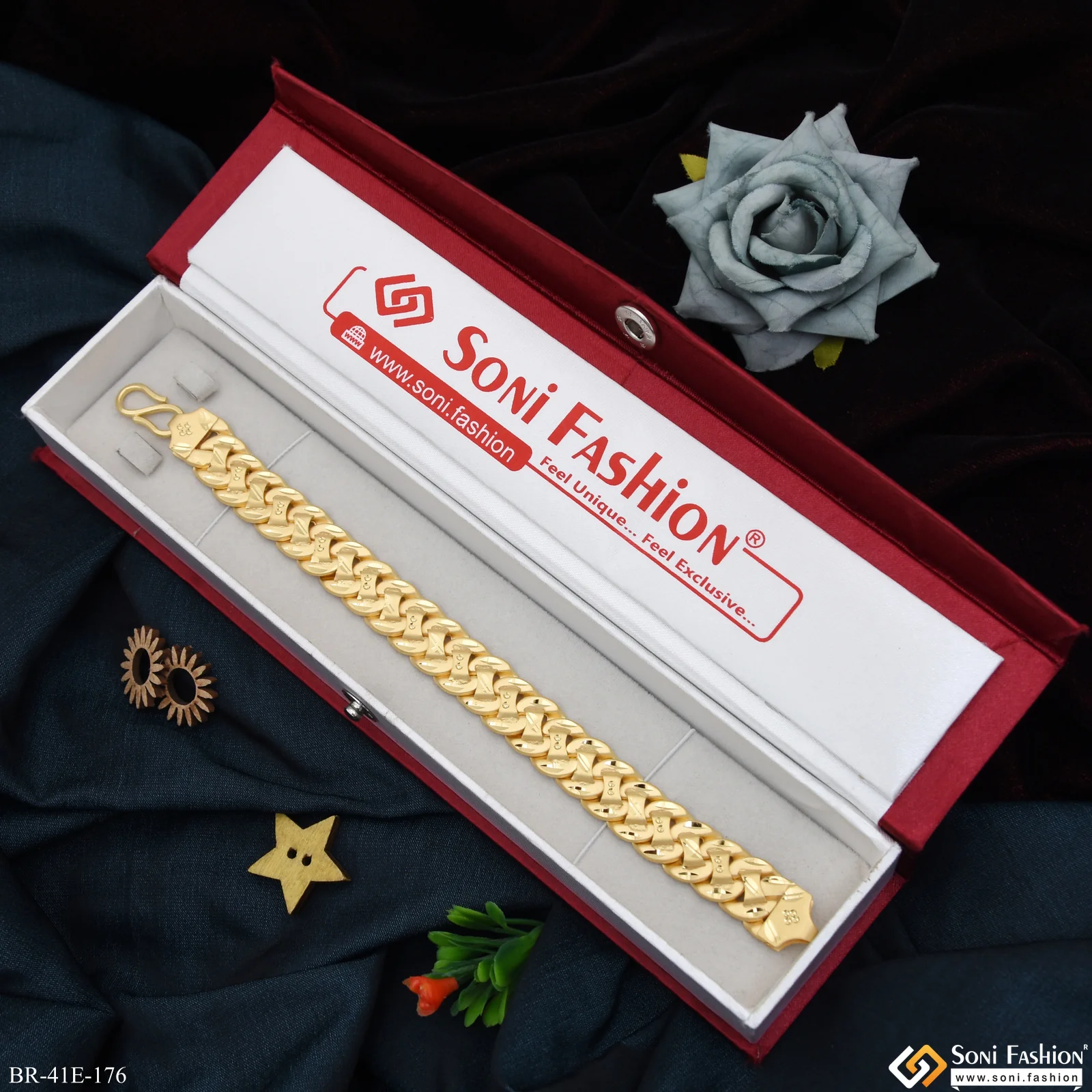 1 Gram Gold Plated Pokal Bracelet for Men - Style E176 - Image 2