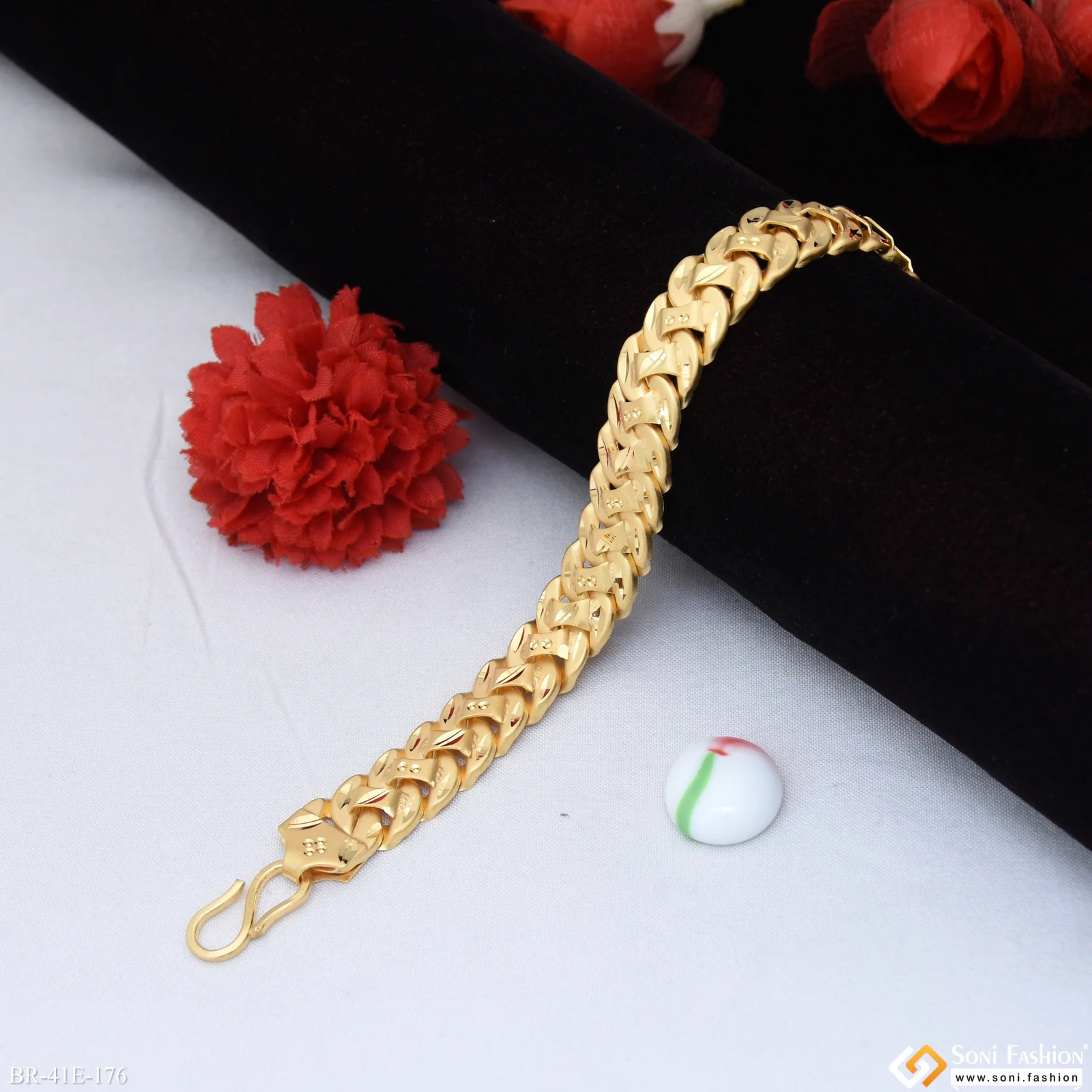 1 Gram Gold Plated Pokal Bracelet for Men - Style E176 - Image 3