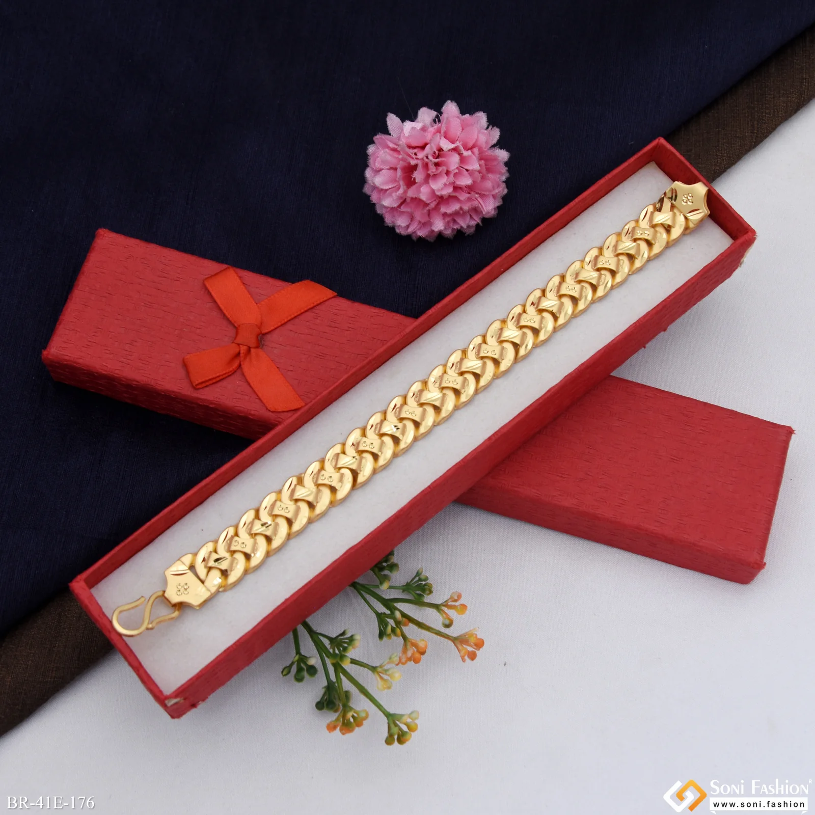 1 Gram Gold Plated Pokal Bracelet for Men - Style E176 - Image 4