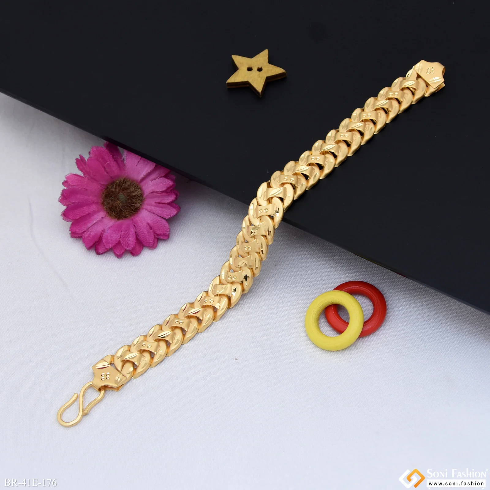 1 Gram Gold Plated Pokal Bracelet for Men - Style E176 - Image 5