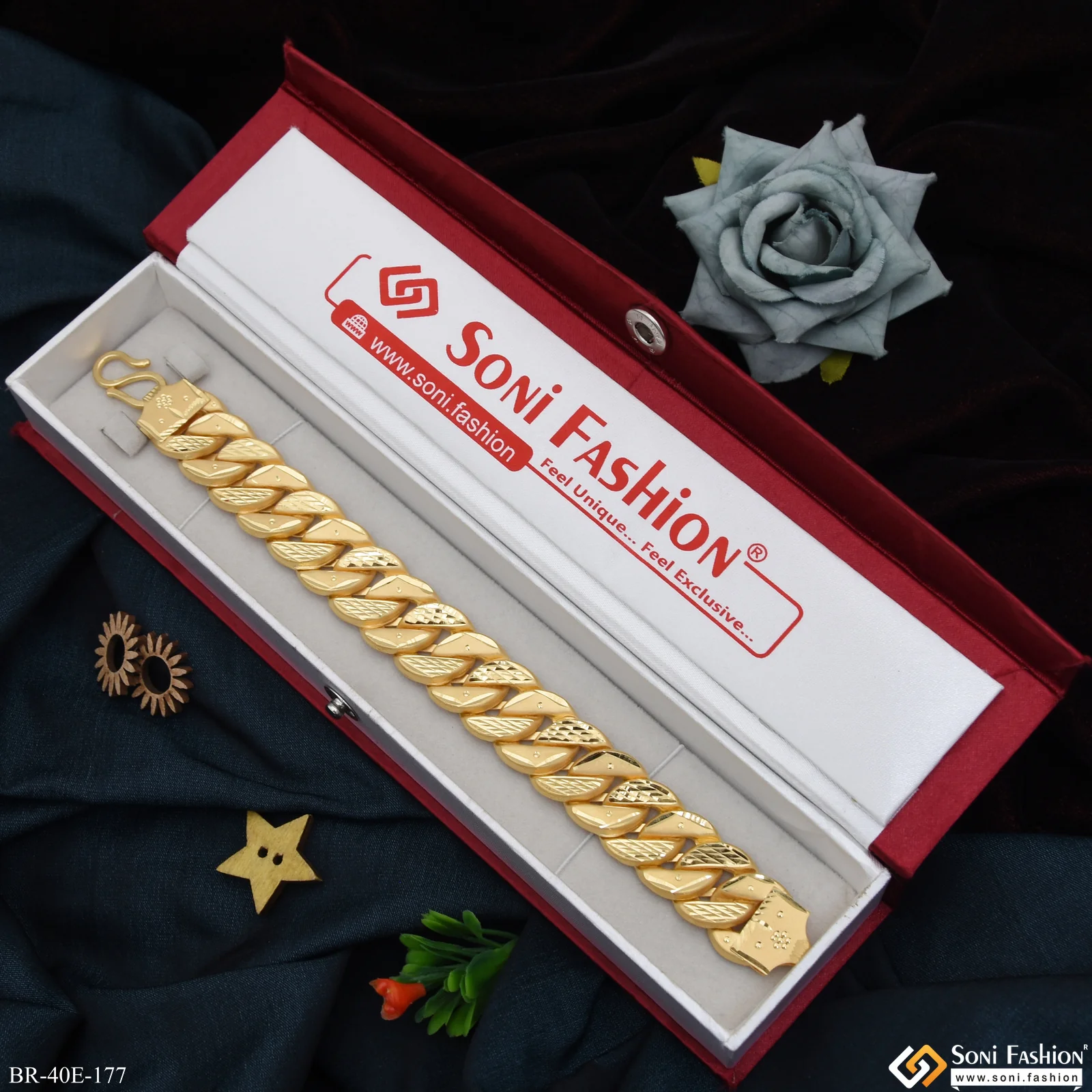 1 Gram Gold Plated Pokal Bracelet for Men - Style E177 - Image 2
