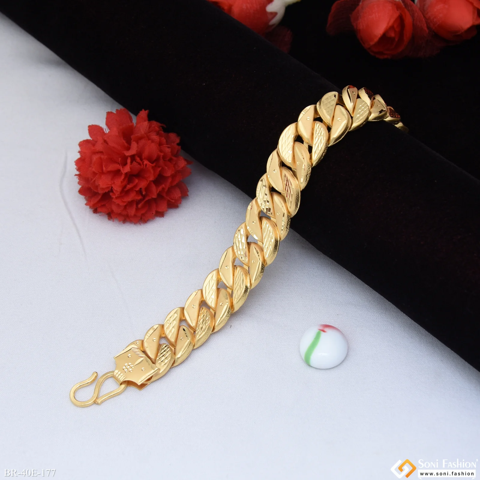 1 Gram Gold Plated Pokal Bracelet for Men - Style E177 - Image 3
