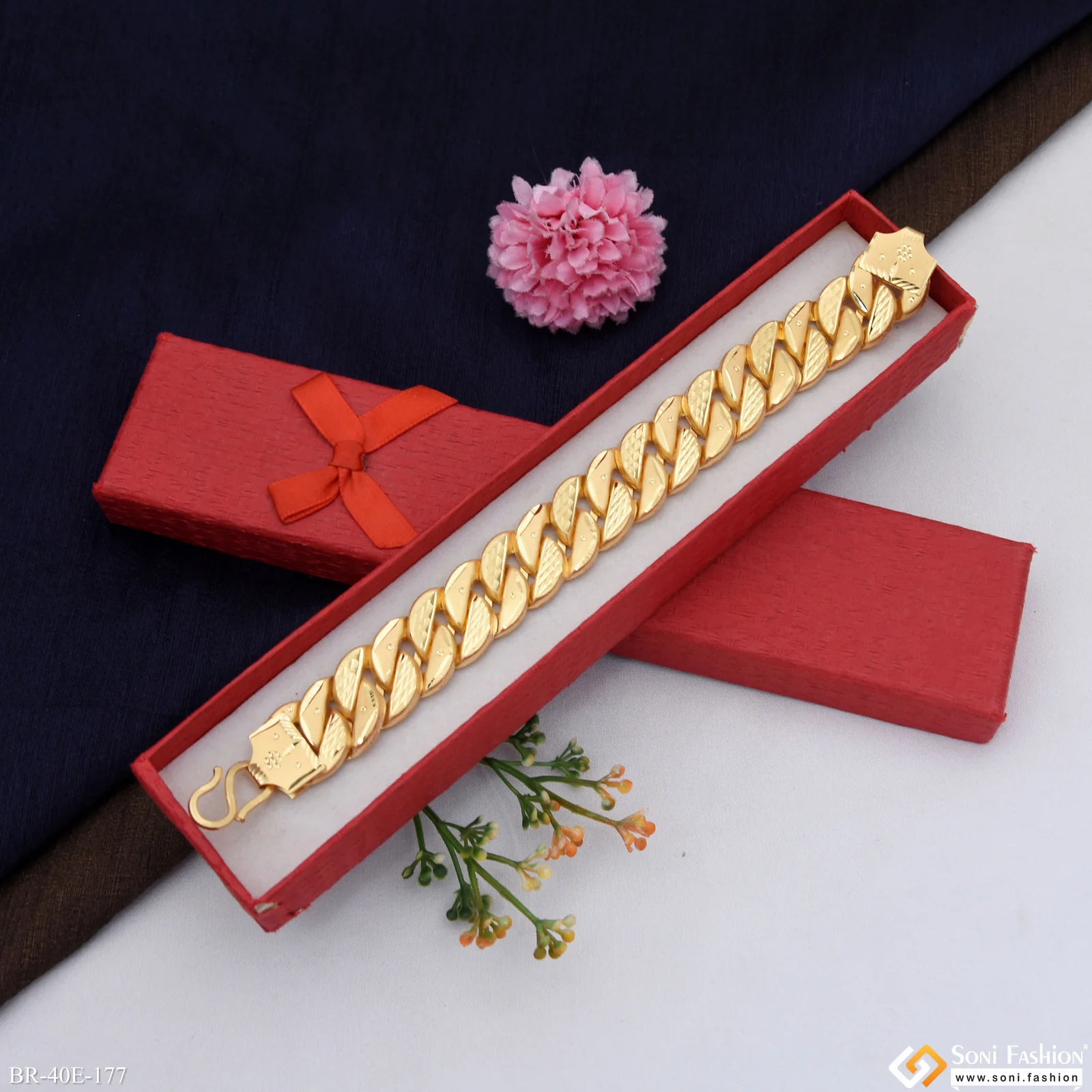 1 Gram Gold Plated Pokal Bracelet for Men - Style E177 - Image 4