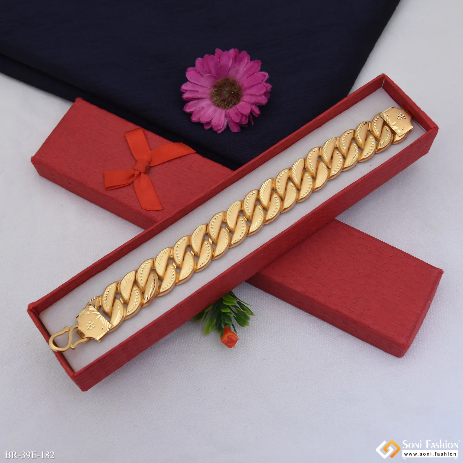 1 Gram Gold Plated Pokal Bracelet for Men - Style E182 - Image 5