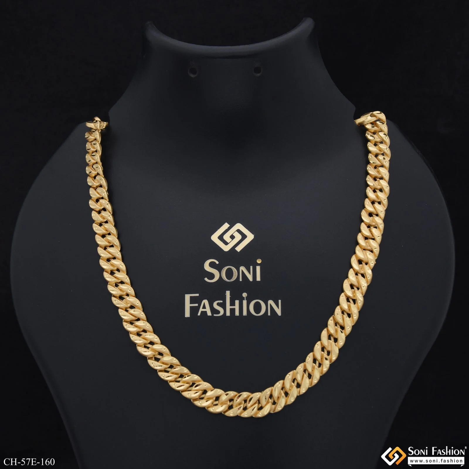 1 Gram Gold Plated Pokal Chain for Men - Style E160