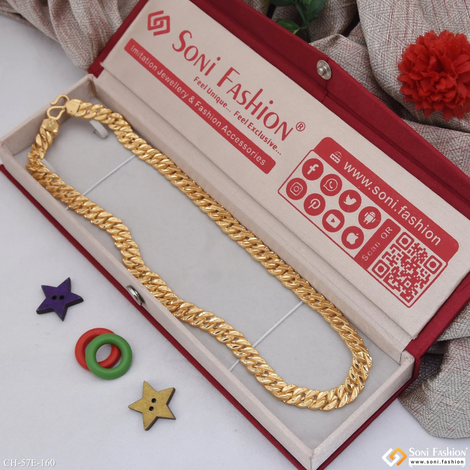 1 Gram Gold Plated Pokal Chain for Men - Style E160 - Image 2