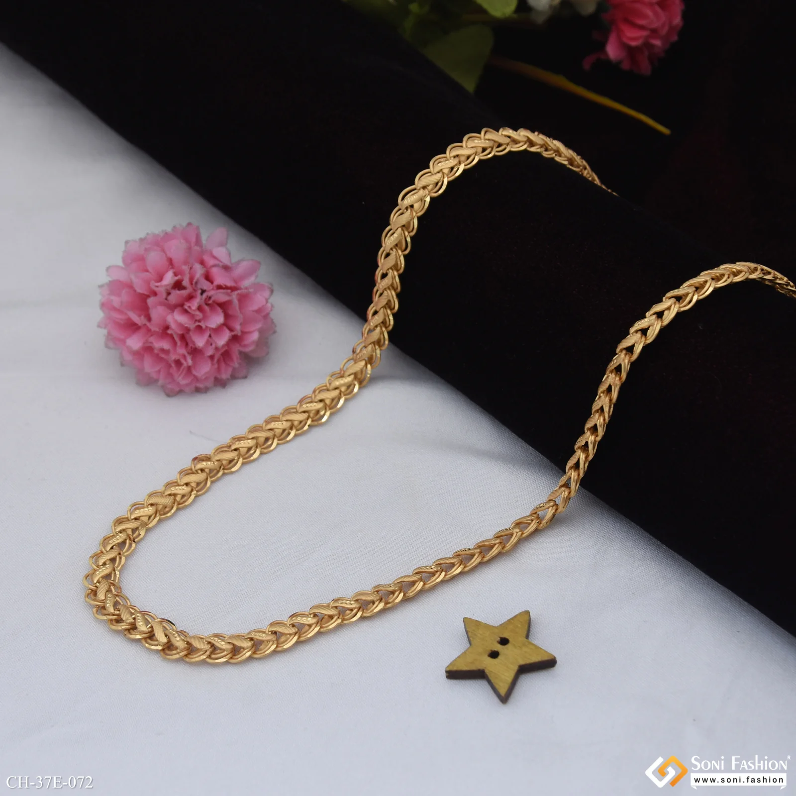 1 Gram Gold Plated Popular Design Kohli Chain for Men - Style E072 - Image 2