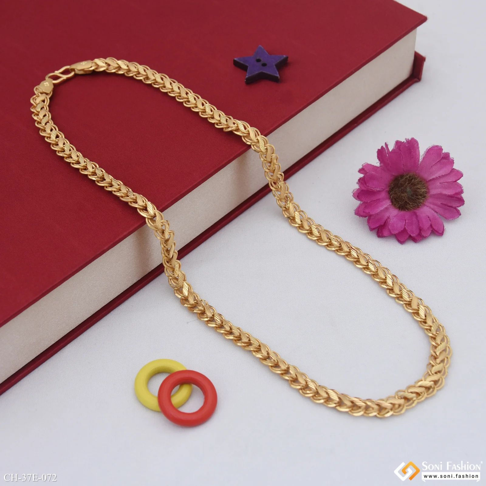 1 Gram Gold Plated Popular Design Kohli Chain for Men - Style E072 - Image 3