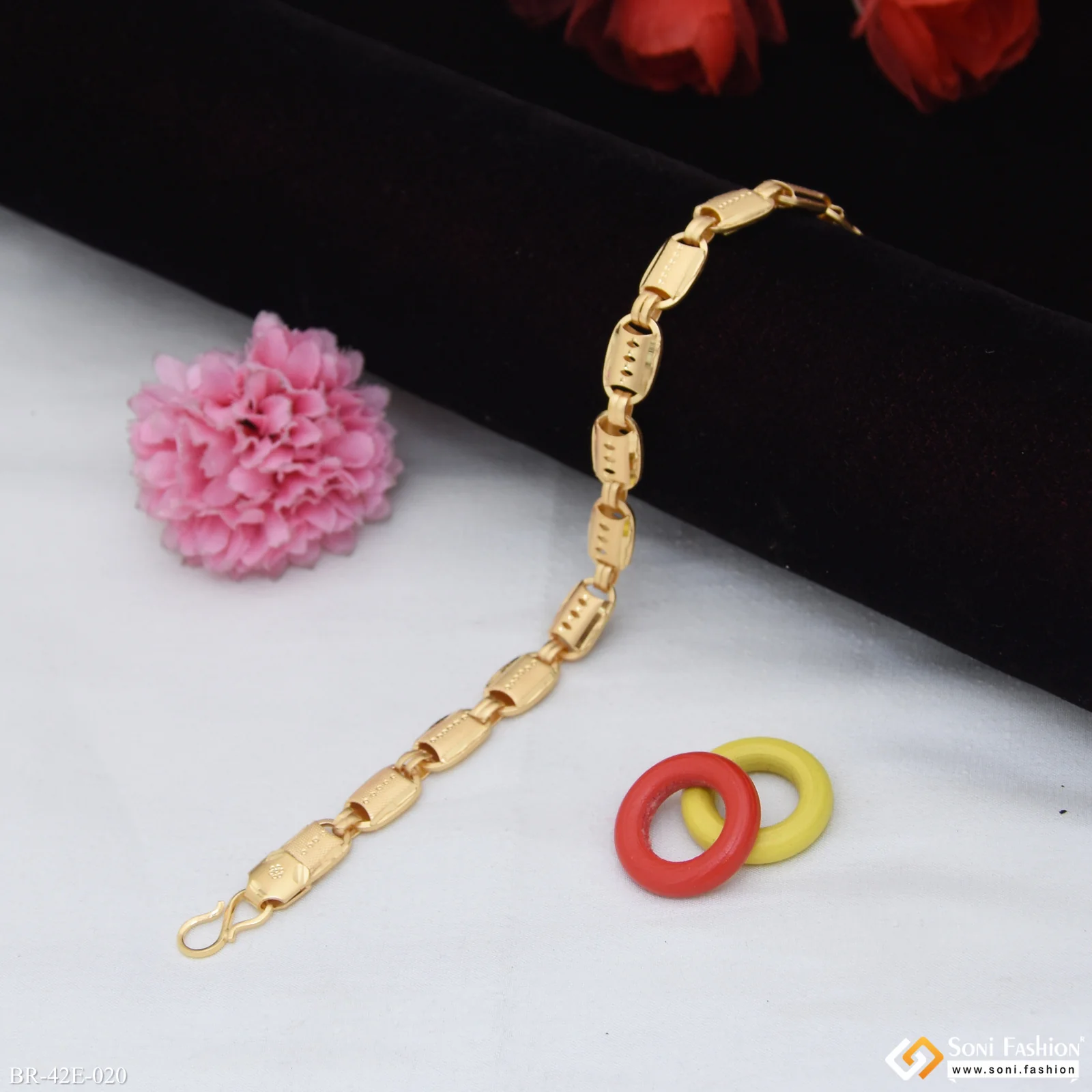 1 Gram Gold Plated Popular Design Nawabi Bracelet for Men - Style E020 - Image 3