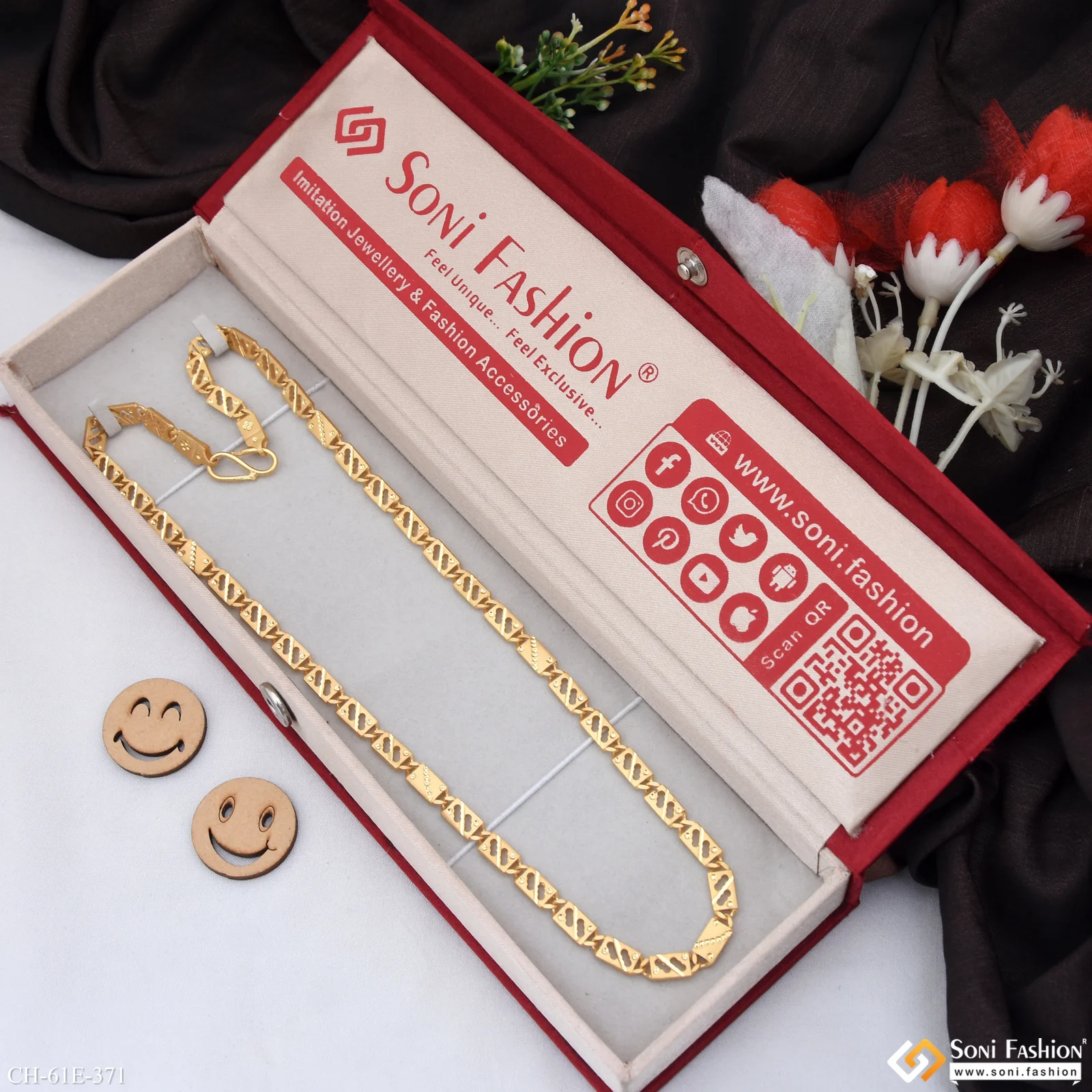 1 Gram Gold Plated Popular Design Nawabi Chain for Men - Style E371 - Image 2