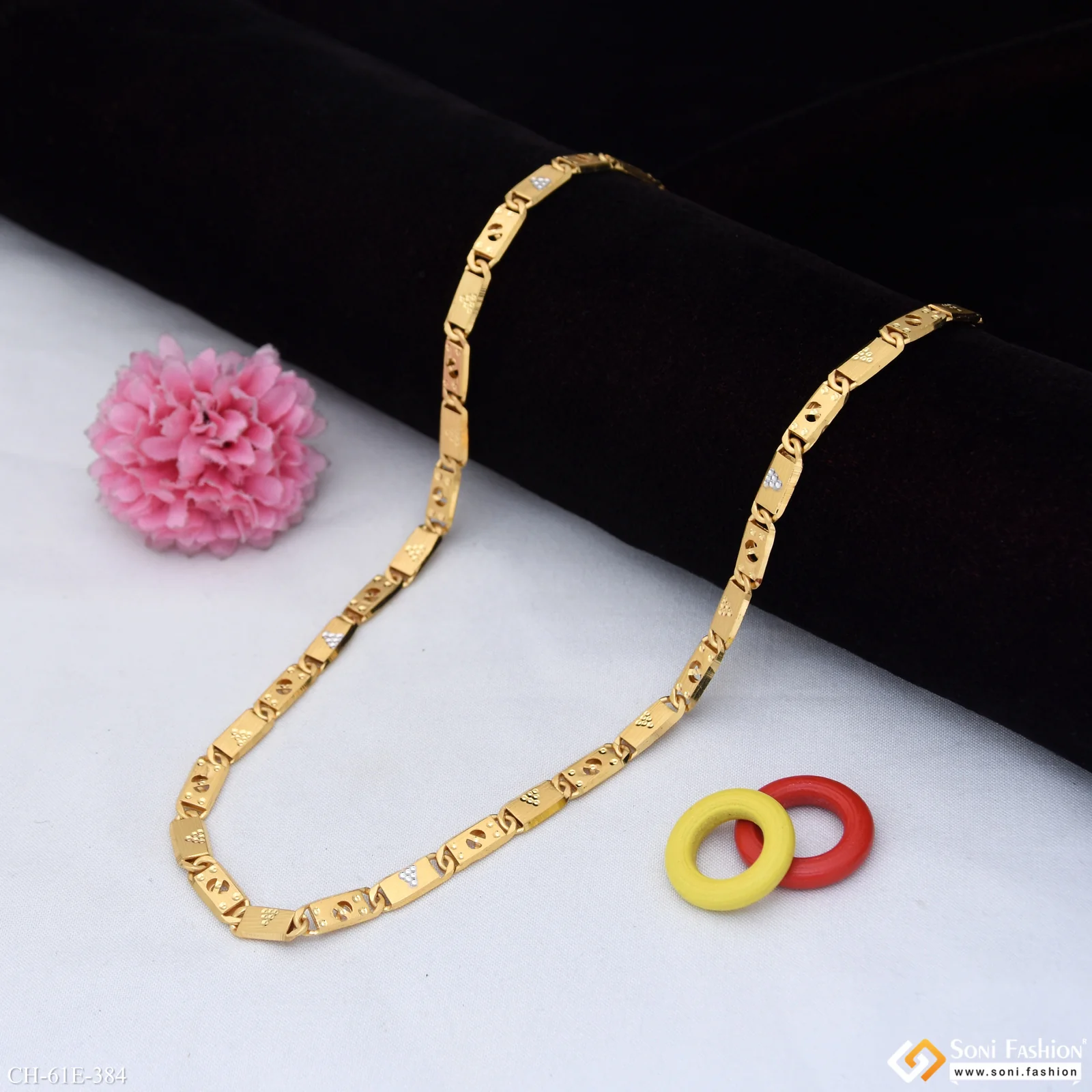 1 Gram Gold Plated Popular Design Nawabi Chain for Men - Style E384 - Image 4